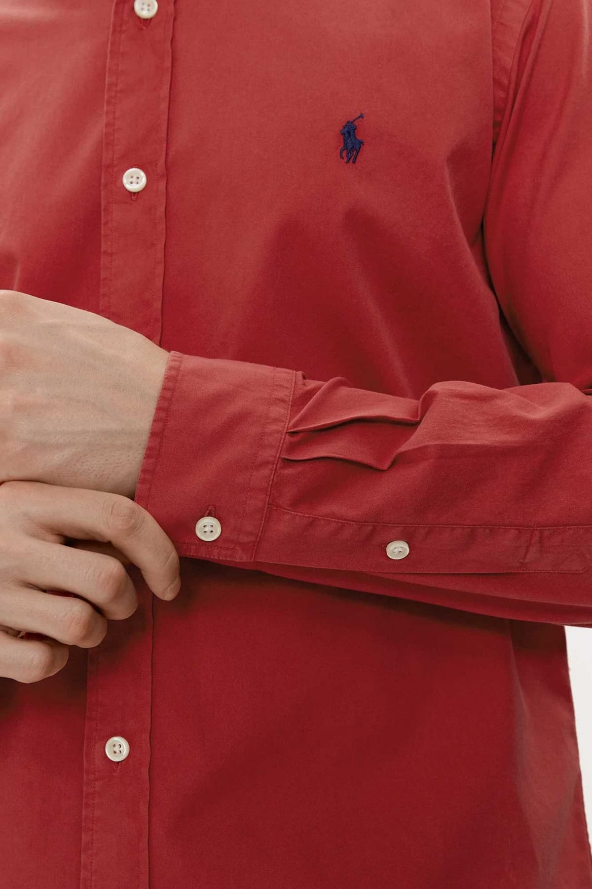 RALPH LAUREN ΠΟΥΚΑΜΙΣΟ BUTTON DOWN CUSTOM FIT FEATHER WEIGHT TWILL ΚΟΡΑΛΙ