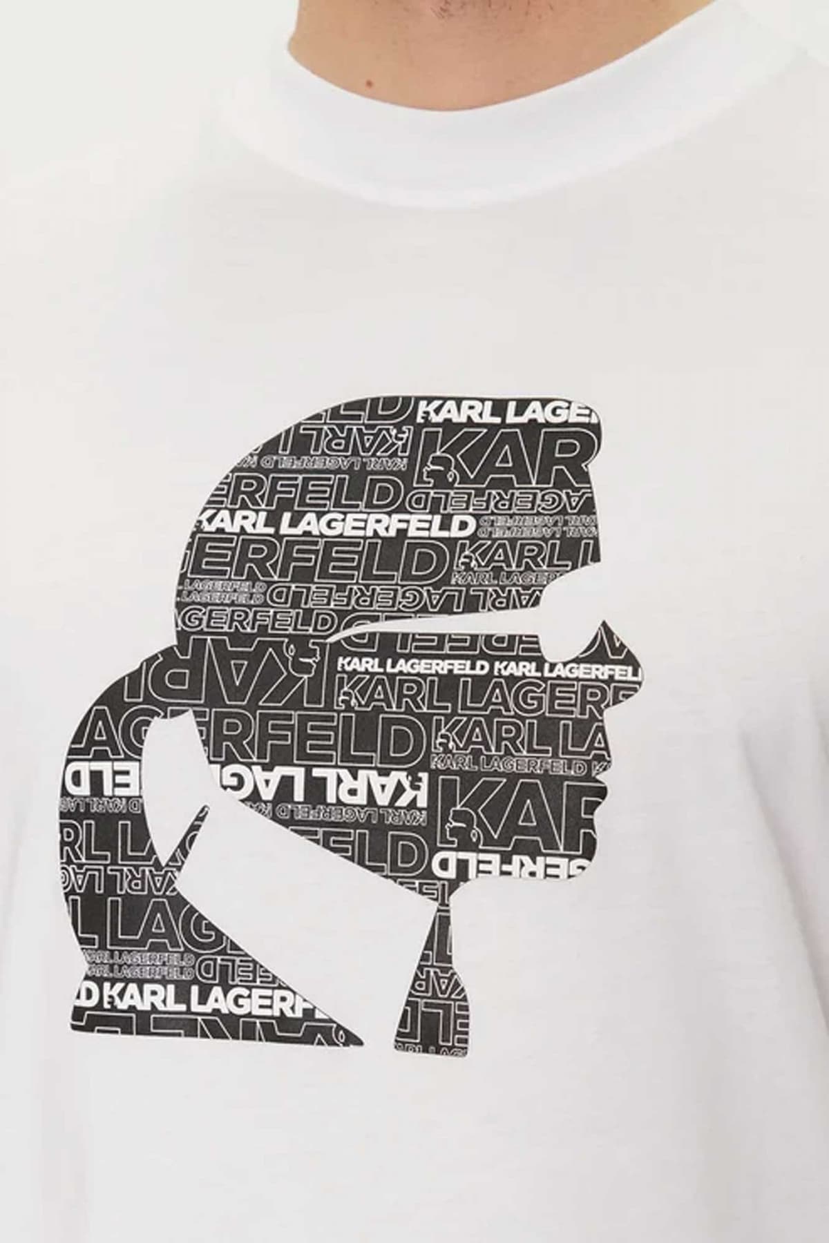 KARL LAGERFELD T-SHIRT LOGO ΛΕΥΚΟ