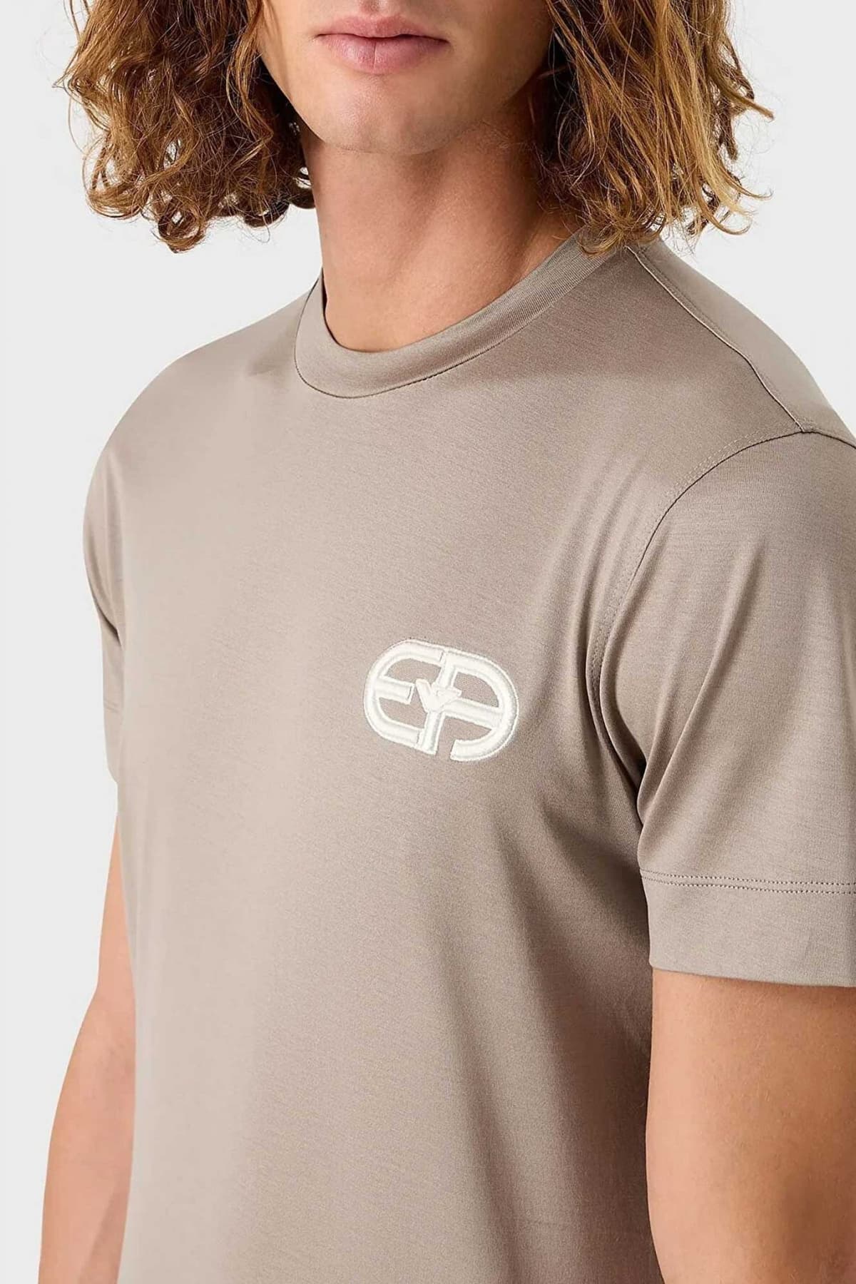 EMPORIO ARMANI T-SHIRT LOGO XAKI-ΓΚΡΙ