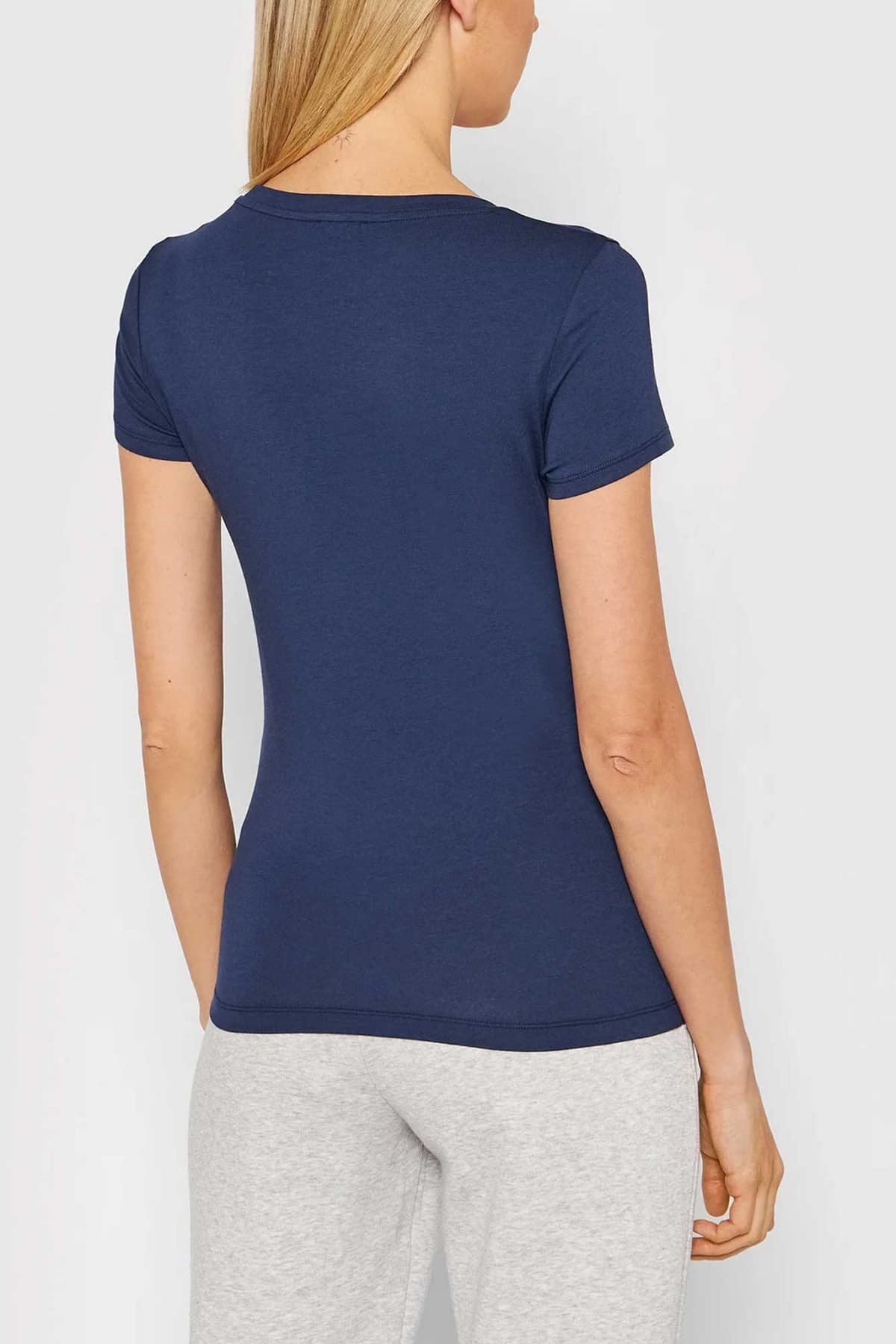 ARMANI 7 T-SHIRT ΛΑΙΜΟΚΟΨΗ LOGO ΜΠΛΕ