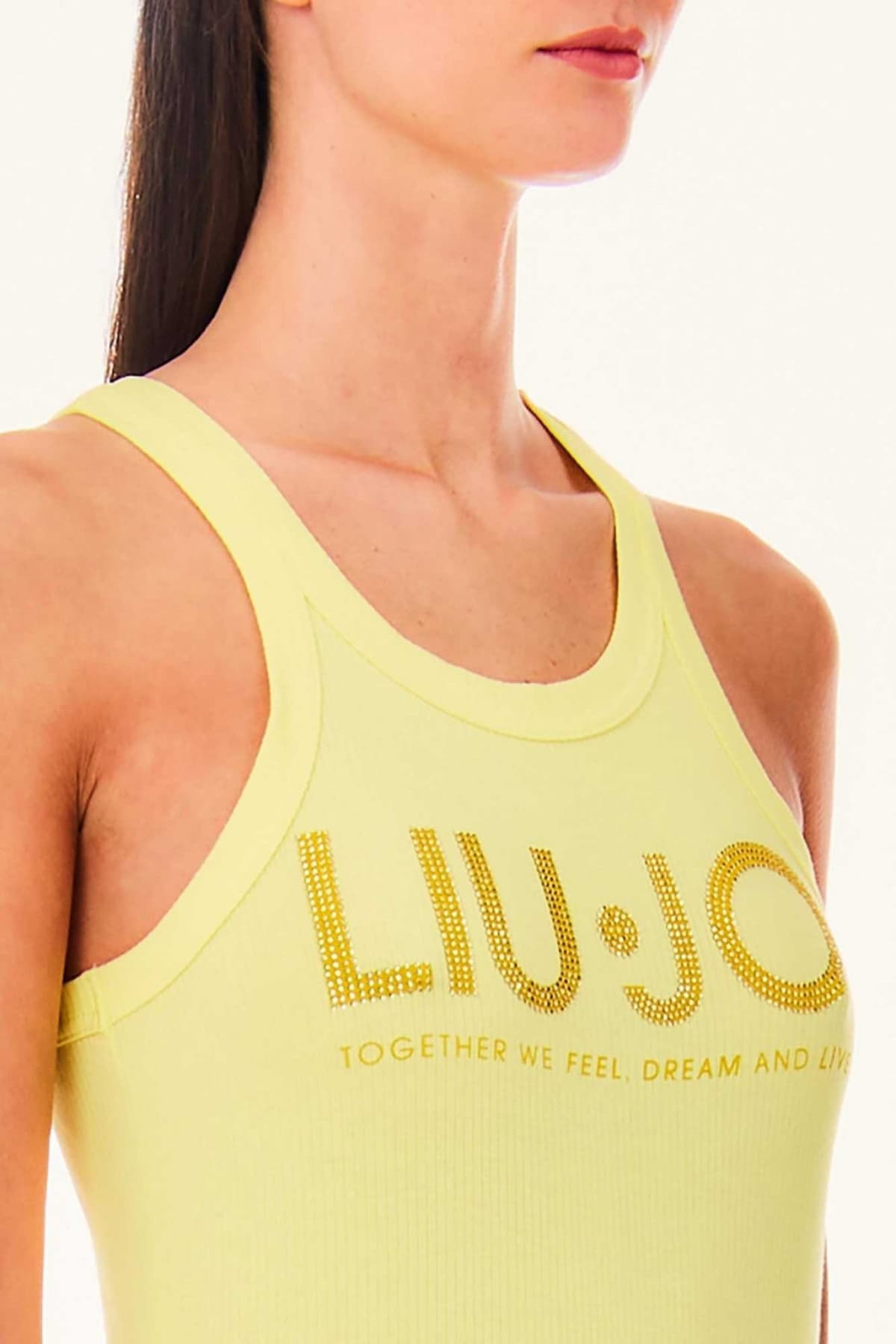 LIU JO TOP LOGO ΣΤΡΑΣ ΚΙΤΡΙΝΟ