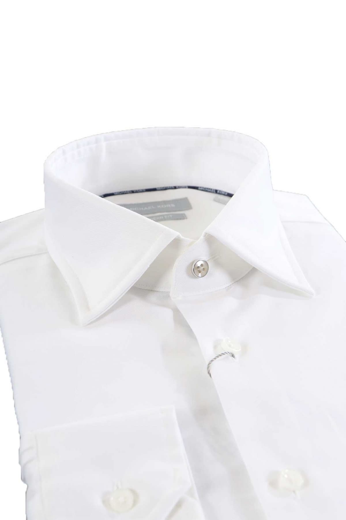 MICHAEL KORS ΠΟΥΚΑΜΙΣΟ 2PLY STRETCH MODERN FIT ΛΕΥΚΟ