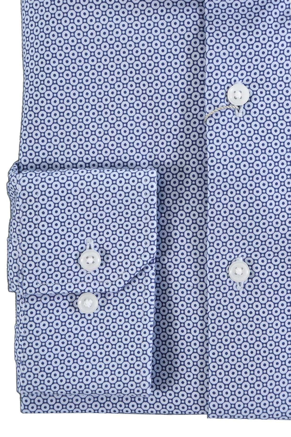 MICHAEL KORS ΠΟΥΚΑΜΙΣΟ ΜΙΚΡΟΣΧΕΔΙΟ SLIM FIT ΜΠΛΕ-ΛΕΥΚΟ