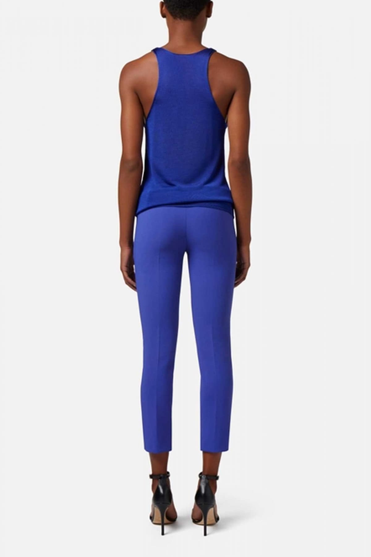 ELISABETTA FRANCHI ESSENTIALS ΠΑΝΤΕΛΟΝΙ ΚΟΥΜΠΙΑ LOGO ΜΠΛΕ ΗΛΕΚΤΡΙΚ