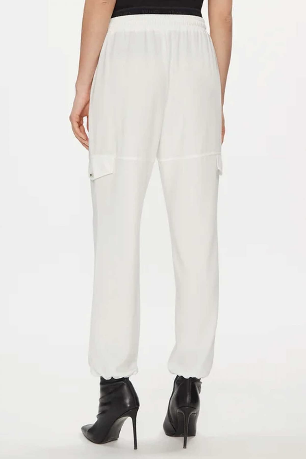 LIU-JO ΠΑΝΤΕΛΟΝΙ ΥΦΑΣΜΑΤΙΝΟ CARGO ΛΕΥΚΟ