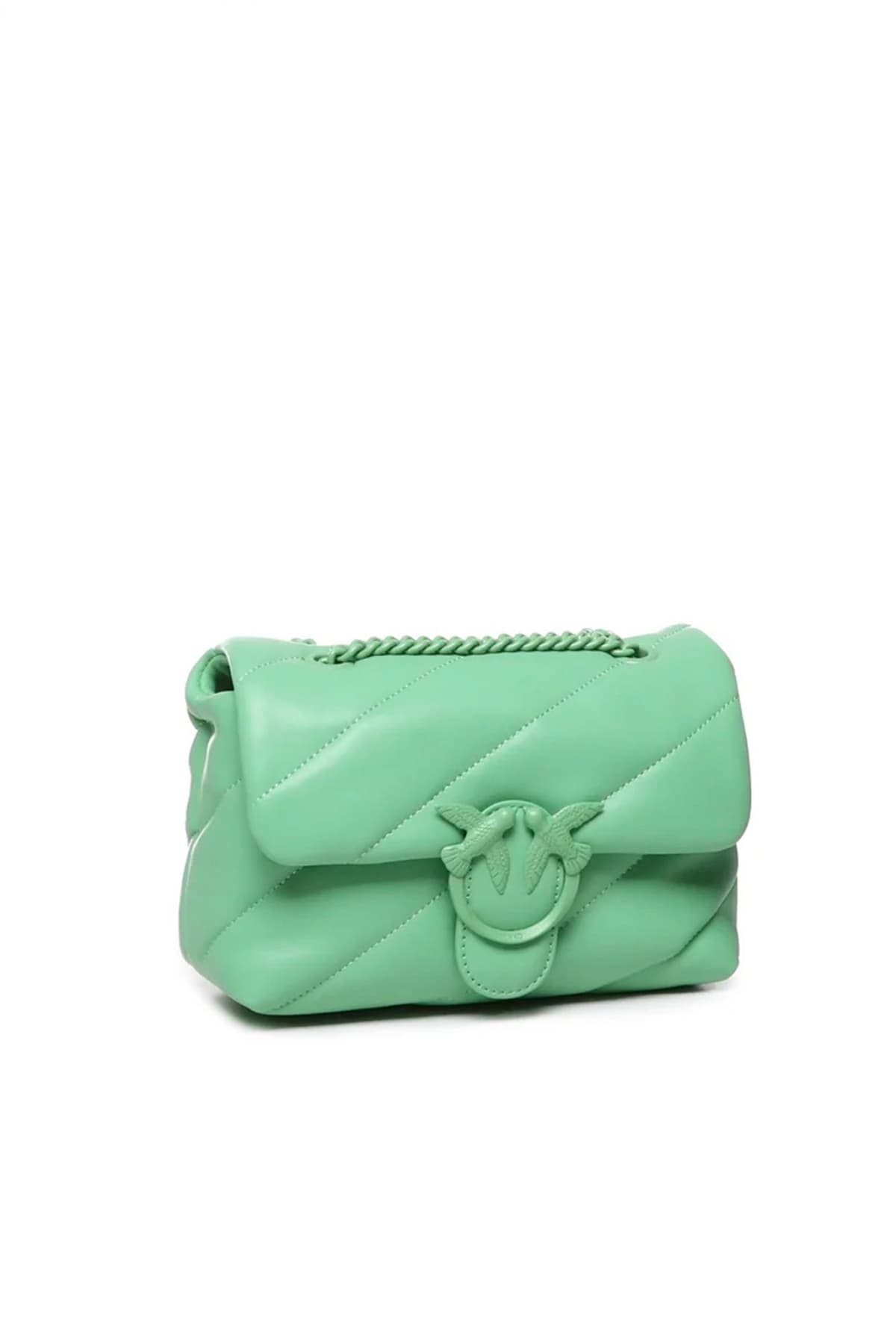 PINKO ΤΣΑΝΤΑ ΩΜΟΥ/CROSS BODY LOVE MINI PUFF CL SHEEP NAPPA ΠΡΑΣΙΝΟ