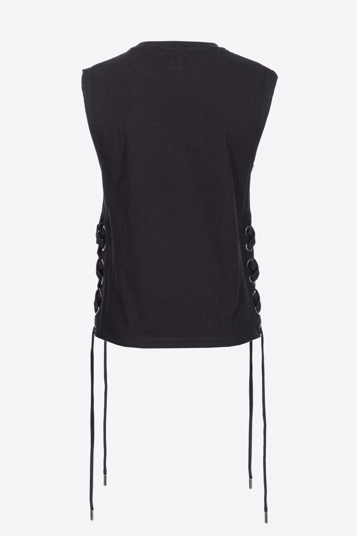 PINKO T-SHIRT TAXI DRIVER ΚΟΡΔΟΝΙΑ ΠΛΑΙ ΜΑΥΡΟ