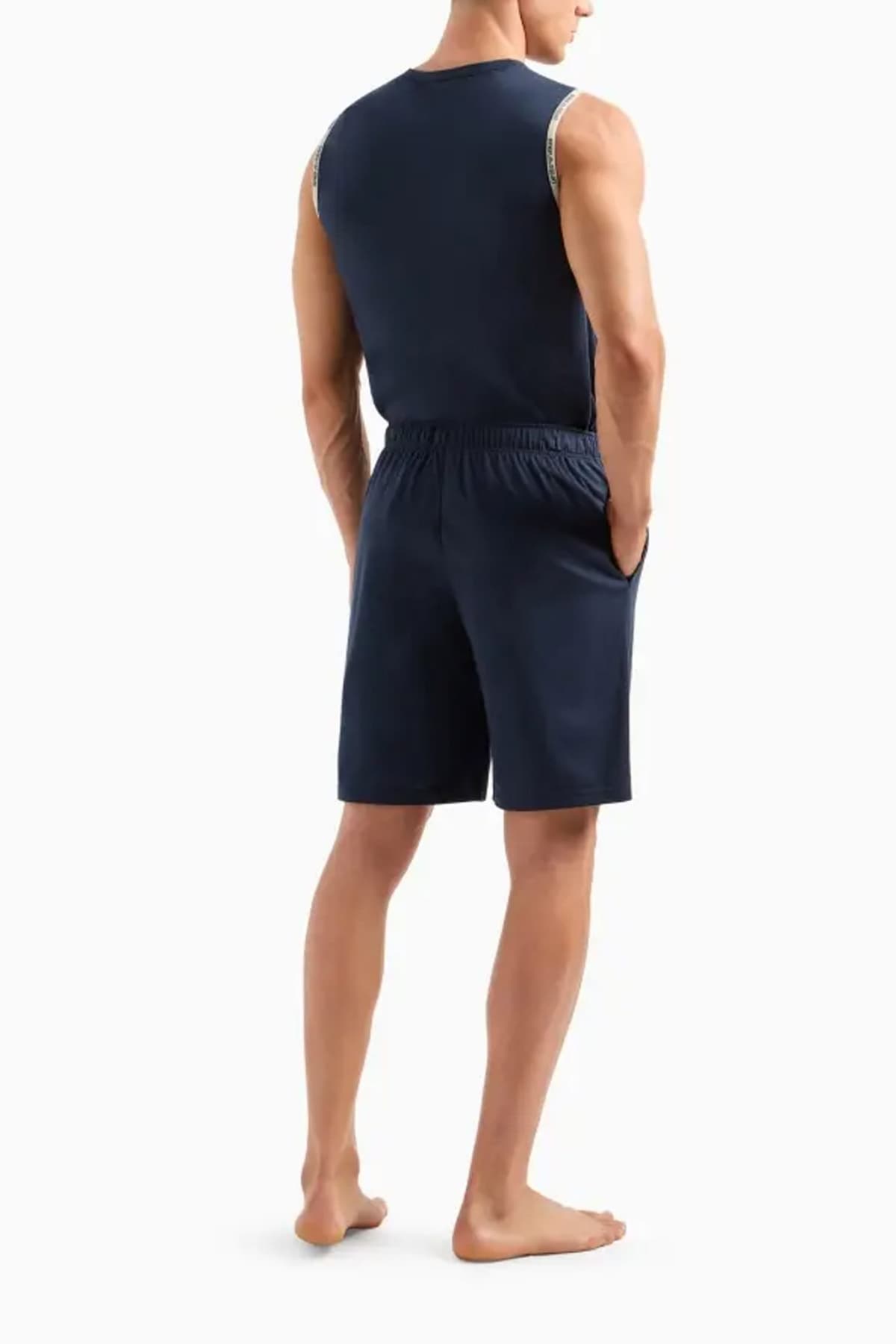 EMPORIO ARMANI ΒΕΡΜΟΥΔΑ ΦΟΥΤΕΡ LOGO ΜΠΛΕ