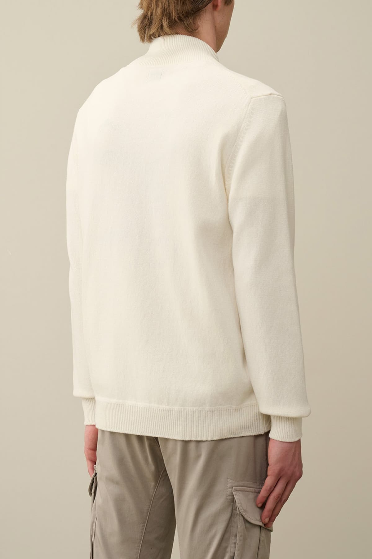 C.P. COMPANY ΠΛΕΚΤΟ FULL ZIP ΕΚΡΟΥ