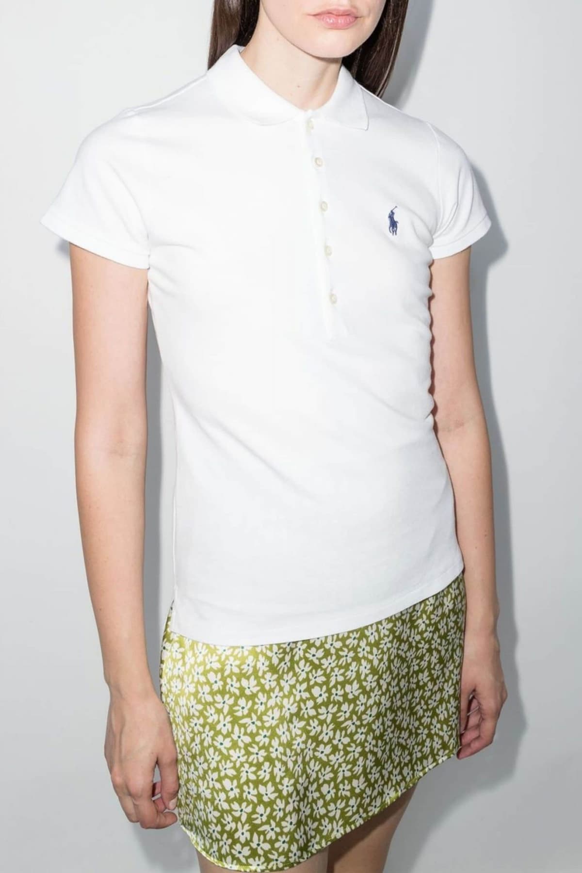 RALPH LAUREN POLO SLIM FIT W BSR LOGO ΛΕΥΚΟ