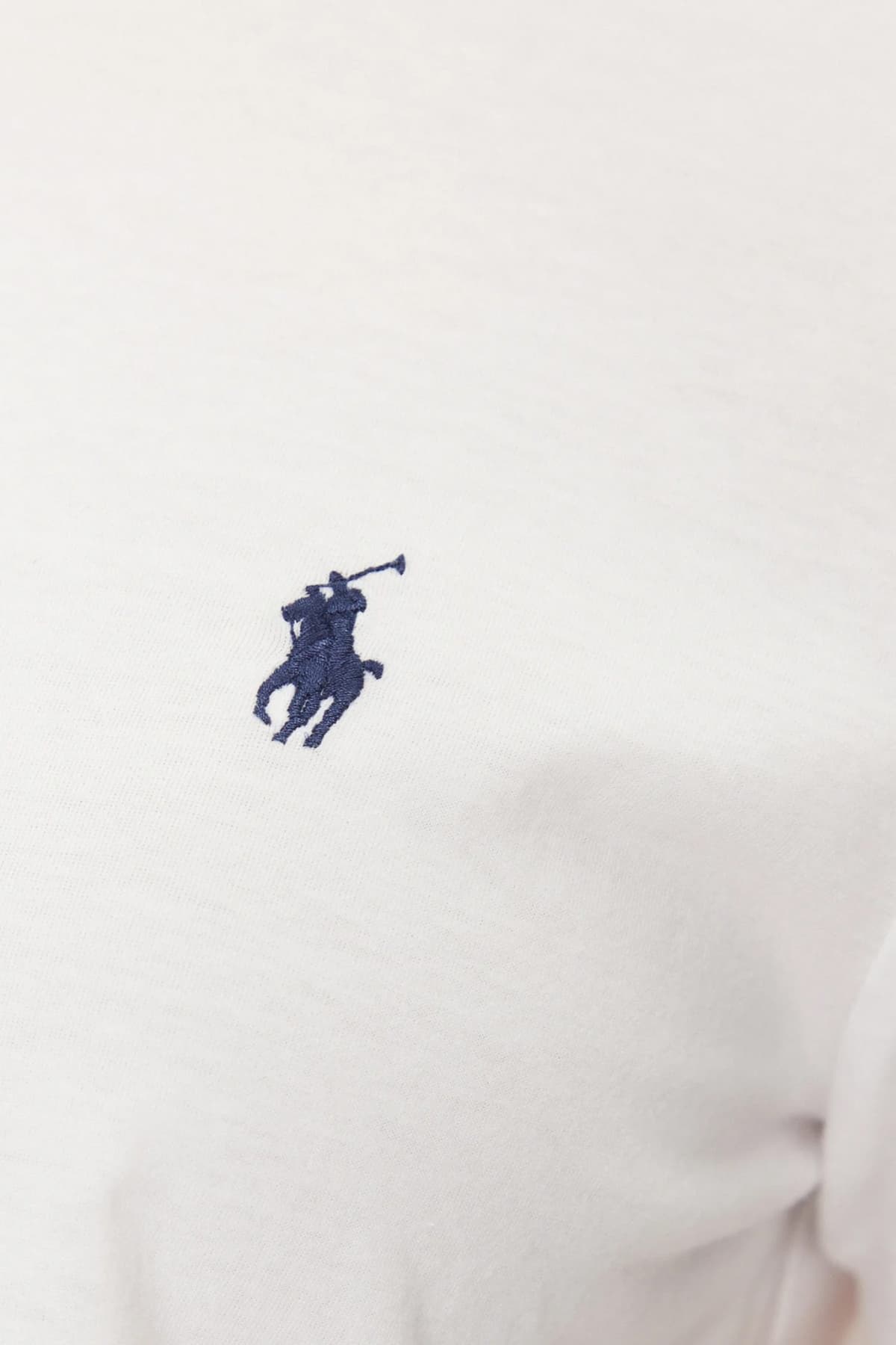 RALPH LAUREN T-SHIRT ΛΑΙΜΟΚΟΨΗ LOGO ΛΕΥΚΟ