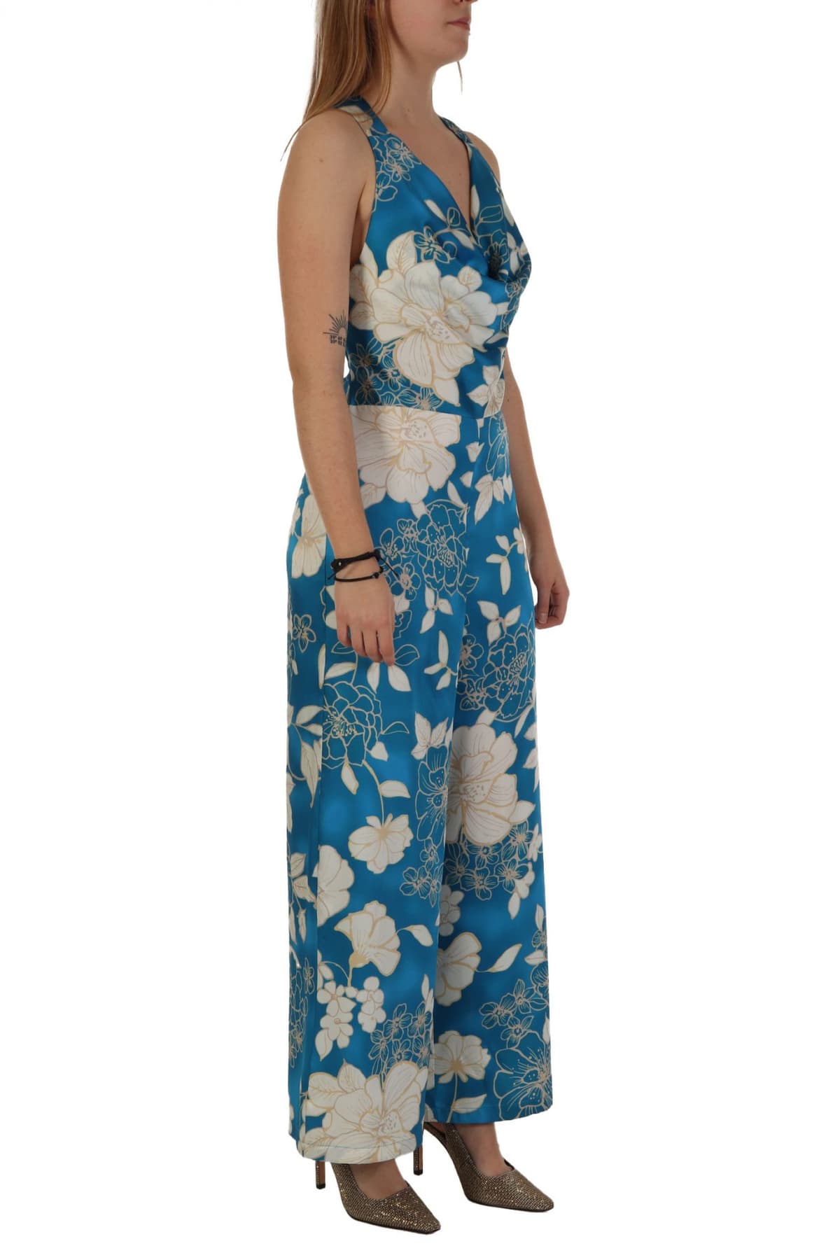 MARELLA EMME ΟΛΟΣΩΜΗ ΦΟΡΜΑ ASBURGO ΑΝΟΙΧΤΗ ΠΛΑΤΗ ΝΤΡΑΠΕ ΕΜΠΡΙΜΕ ΜΠΛΕ