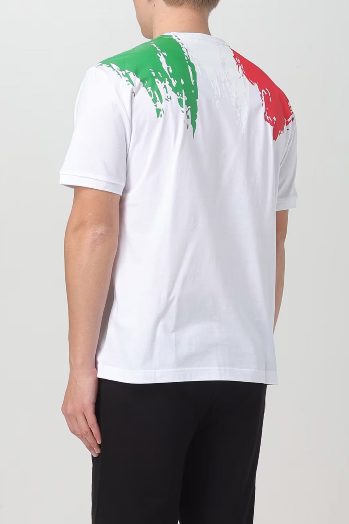 ARMANI 7 T-SHIRT LOGO ITALIA FLAG ΛΕΥΚΟ-ΠΡΑΣΙΝΟ