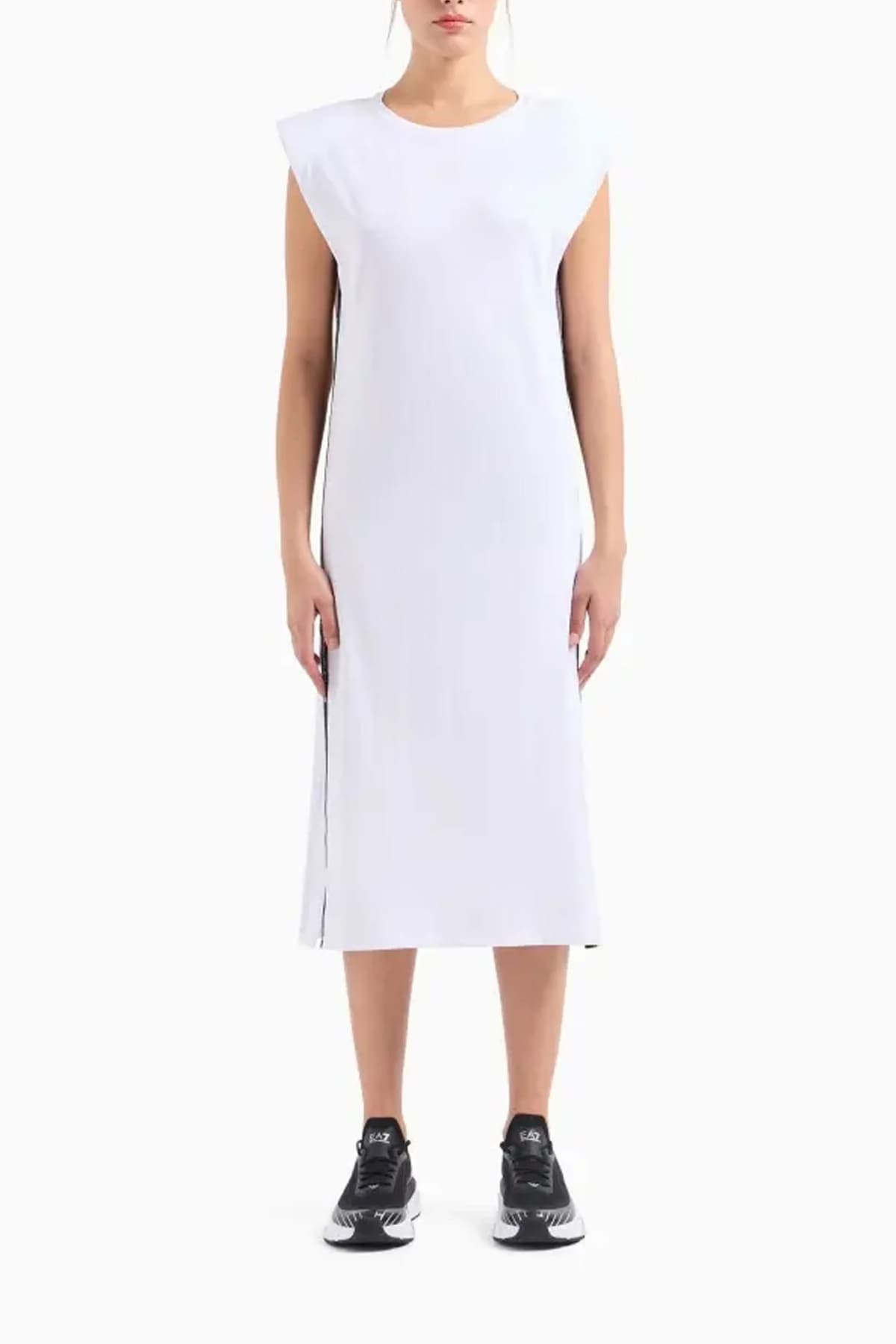 ARMANI 7 ΦΟΡΕΜΑ MIDI ΒΑΤΕΣ LOGO ΣΚΙΣΚΙΜΟ ΠΛΑΙ ΛΕΥΚΟ