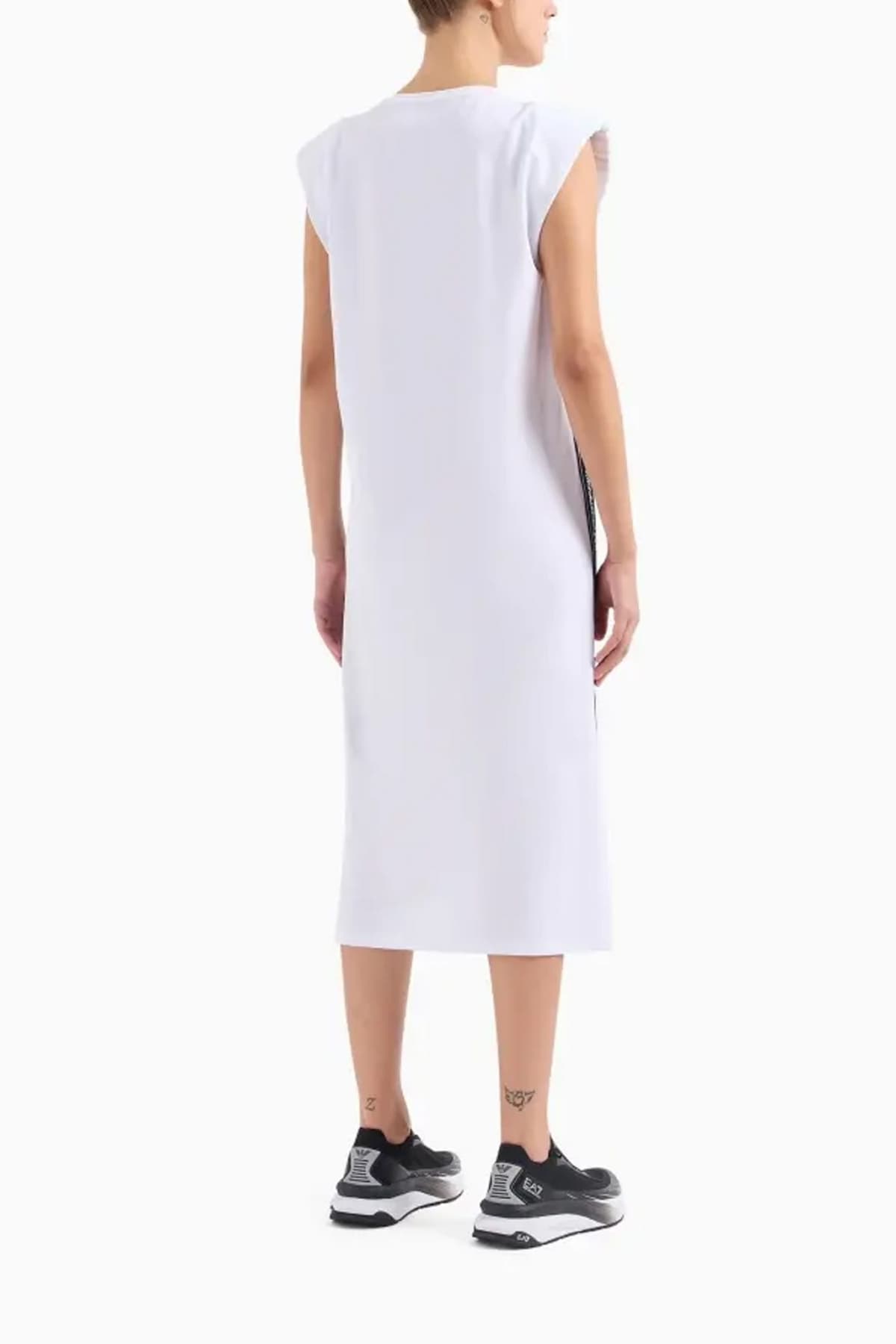ARMANI 7 ΦΟΡΕΜΑ MIDI ΒΑΤΕΣ LOGO ΣΚΙΣΚΙΜΟ ΠΛΑΙ ΛΕΥΚΟ