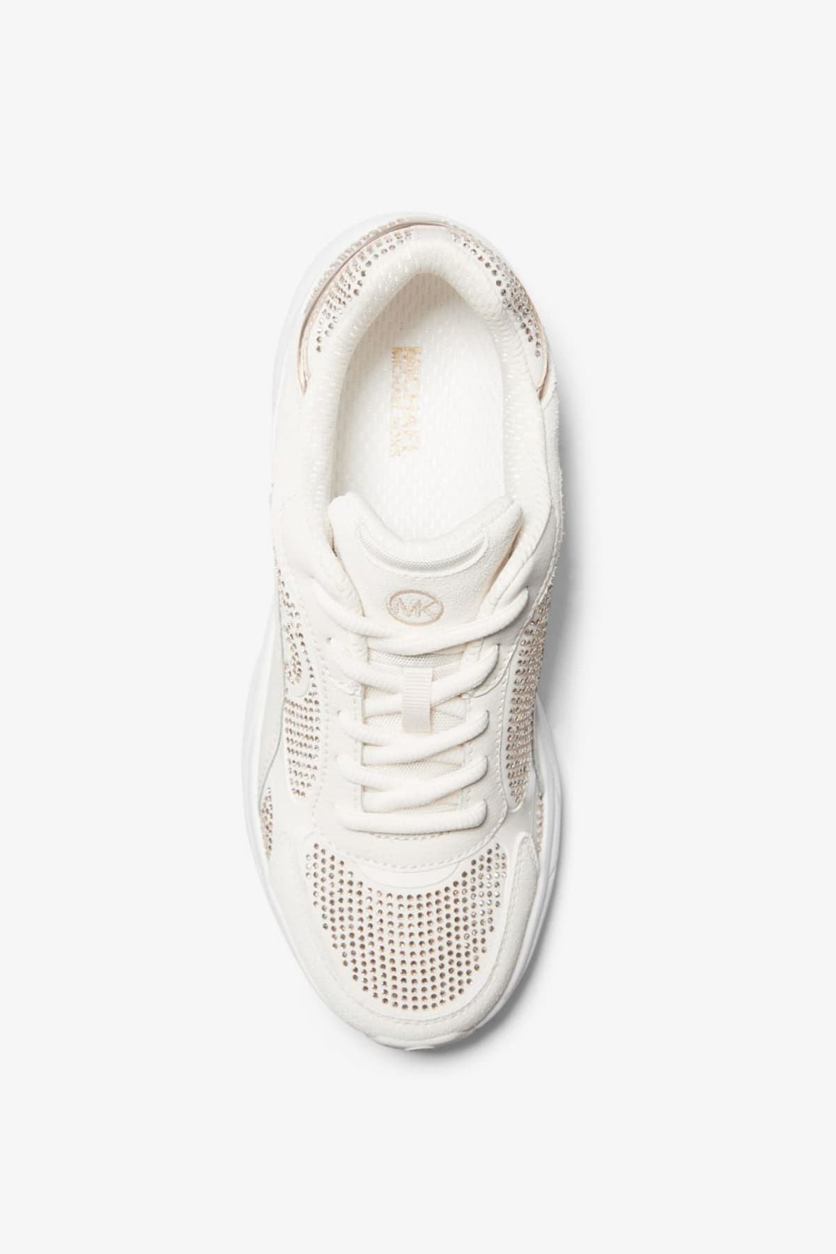 MICHAEL KORS ΠΑΠΟΥΤΣΙΑ SNEAKERS KEATON LACE UP SAMI TRAINER LOGO ΧΡΥΣΟ/ΚΡΕΜ