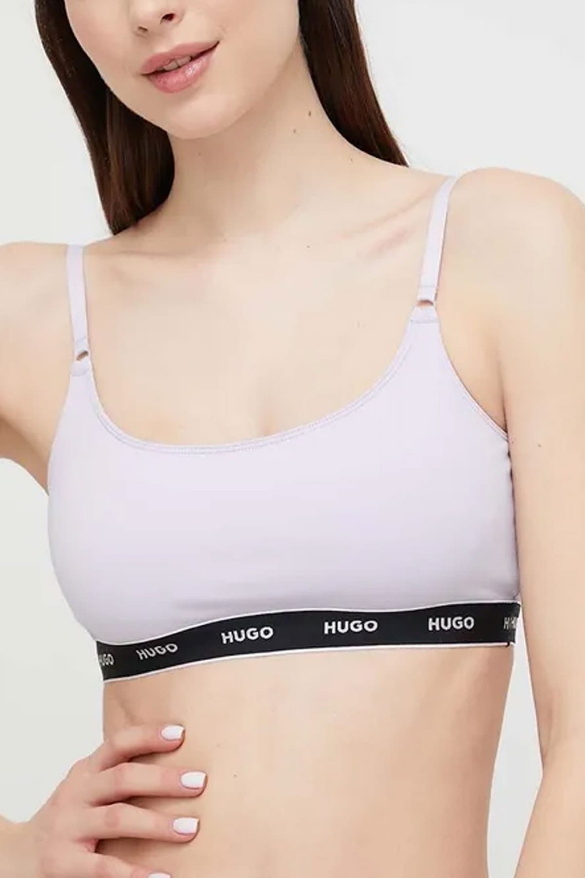 HUGO ΕΣΩΡΟΥΧΟ TWIN BRALETTE STRIPE ΡΟΖ-ΓΑΛΑΖΙΟ
