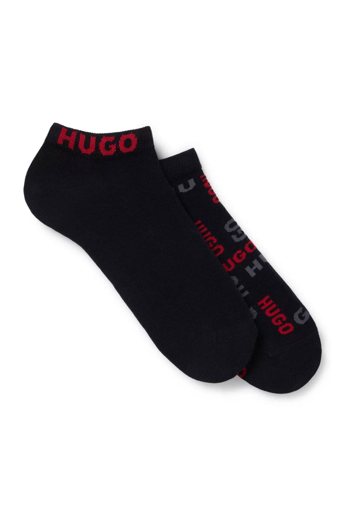 HUGO ΚΑΛΤΣΕΣ 2P AS LOGOALLOVER CC ΜΑΥΡΟ-ΓΚΡΙ-ΚΟΚΚΙΝΟ