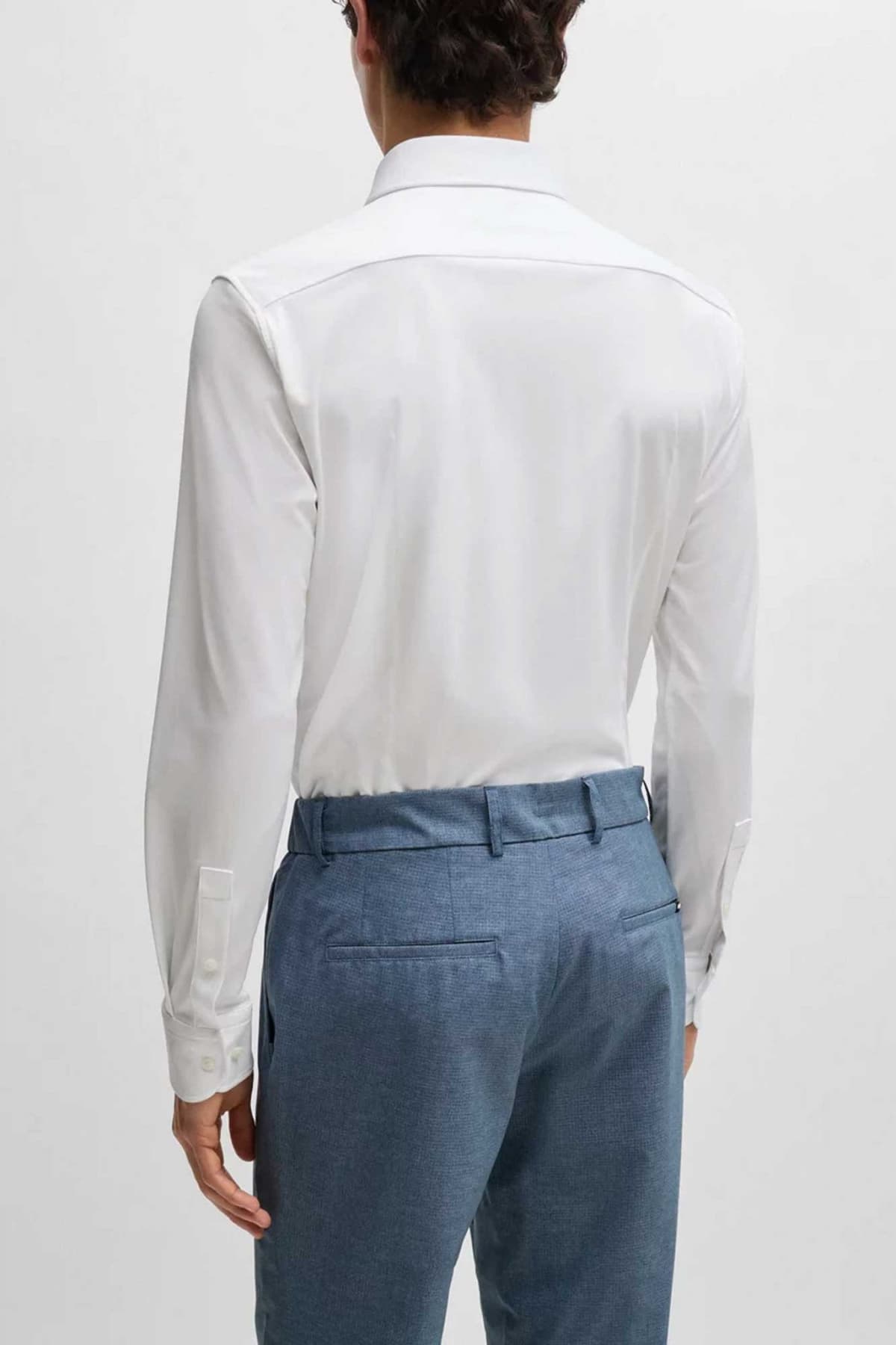 BOSS PERFORMANCE ΠΟΥΚΑΜΙΣΟ SLIM FIT P-HANK-SPREAD-C1-222 ΛΕΥΚΟ