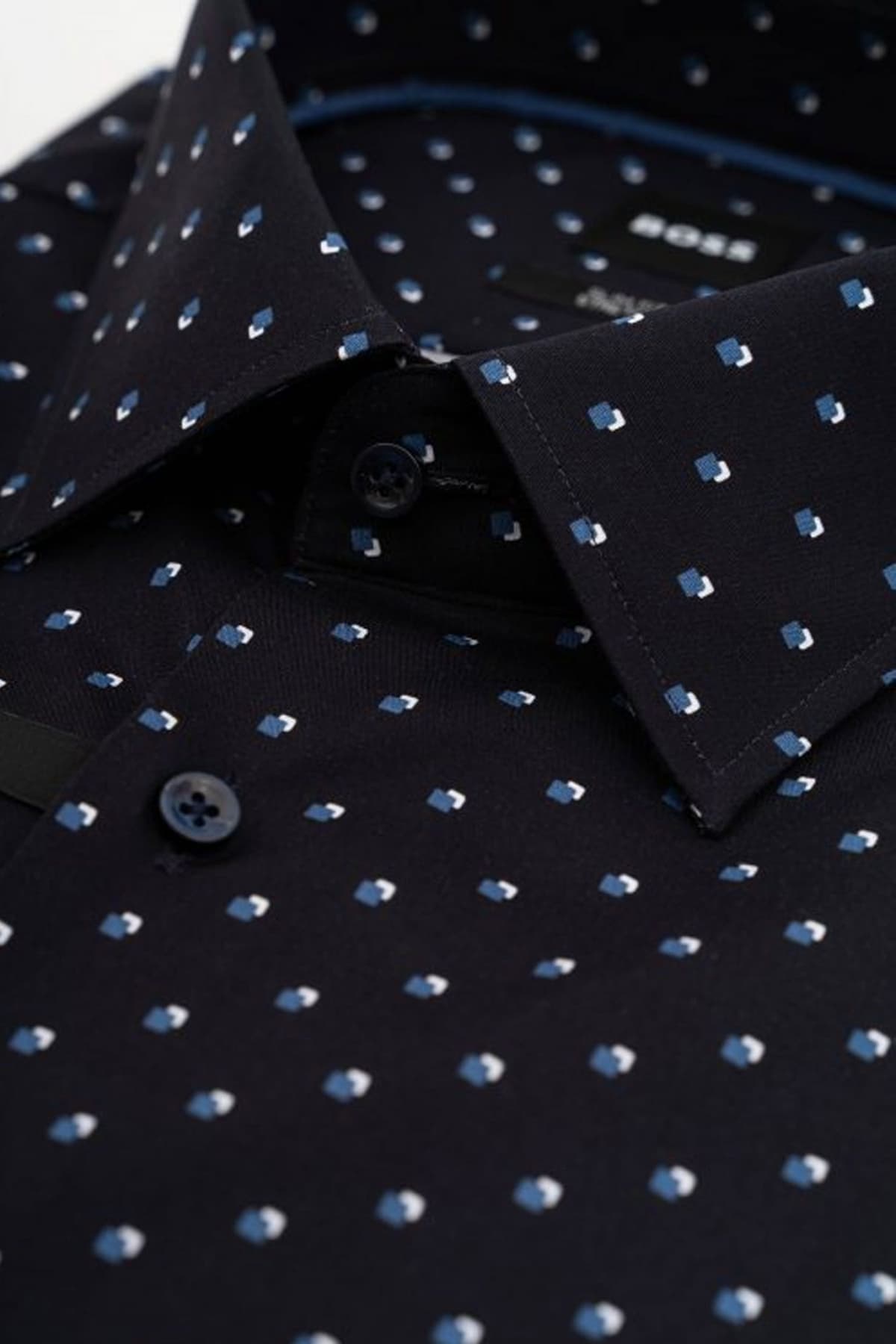 BOSS ΠΟΥΚΑΜΙΣΟ ΠΟΥΑ SLIM FIT STRETCH H-HANK-KENT-C1-214 ΜΠΛΕ