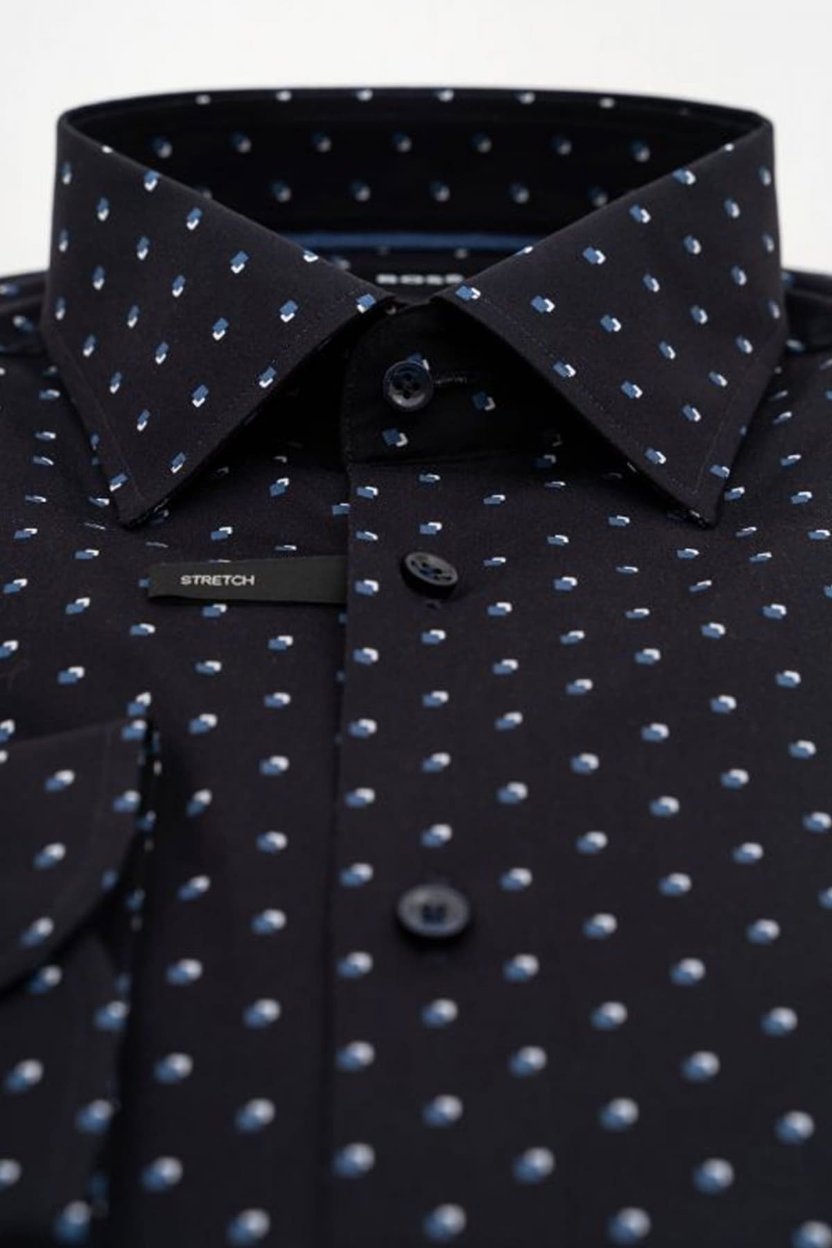 BOSS ΠΟΥΚΑΜΙΣΟ ΠΟΥΑ SLIM FIT STRETCH H-HANK-KENT-C1-214 ΜΠΛΕ