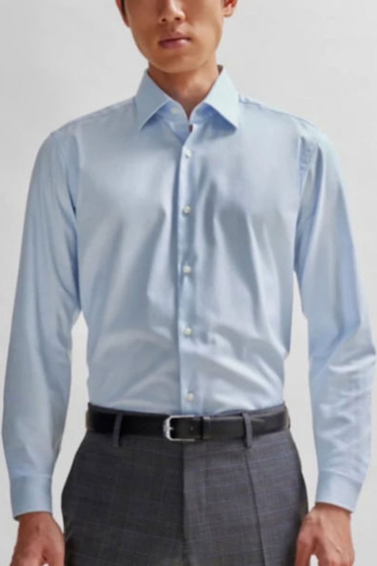 BOSS ΠΟΥΚΑΜΙΣΟ REGULAR FIT EASY IRON H-JOE-KENT-C3-214 ΣΙΕΛ