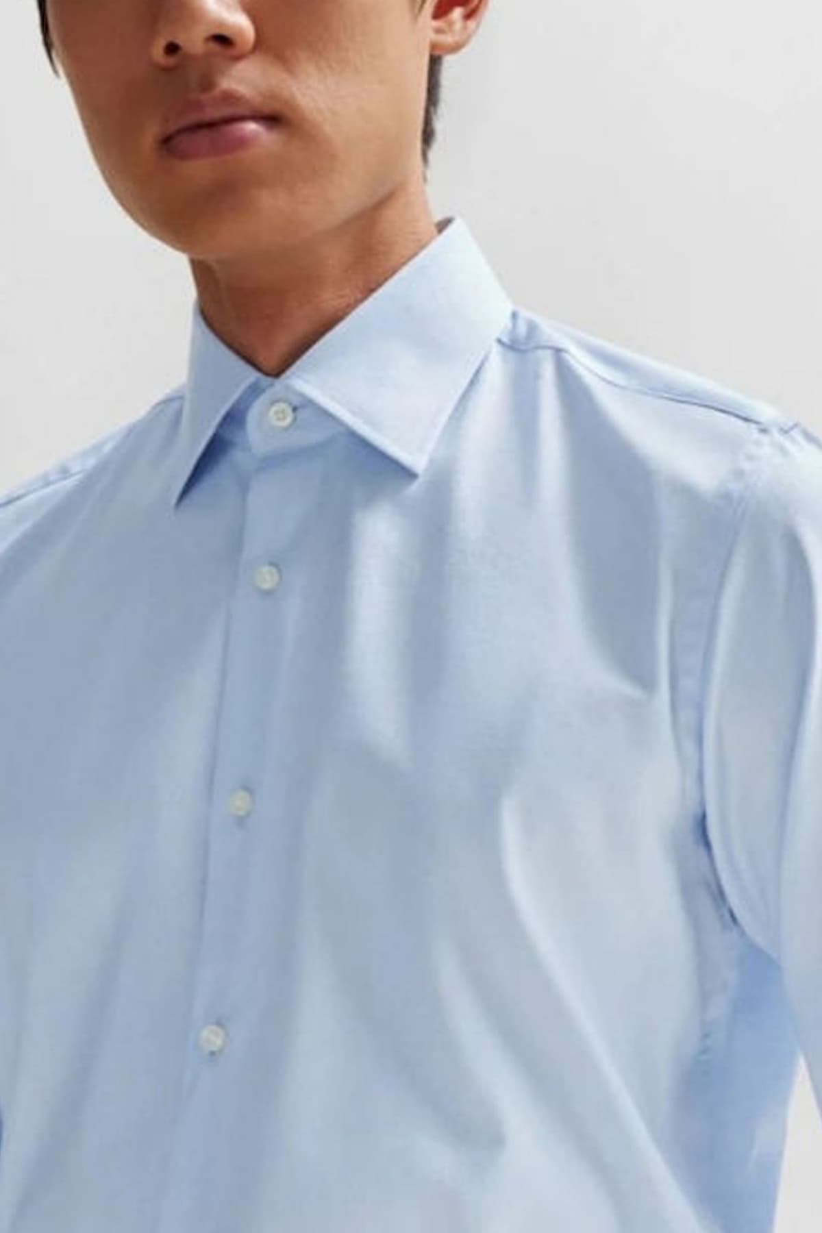 BOSS ΠΟΥΚΑΜΙΣΟ REGULAR FIT EASY IRON H-JOE-KENT-C3-214 ΣΙΕΛ