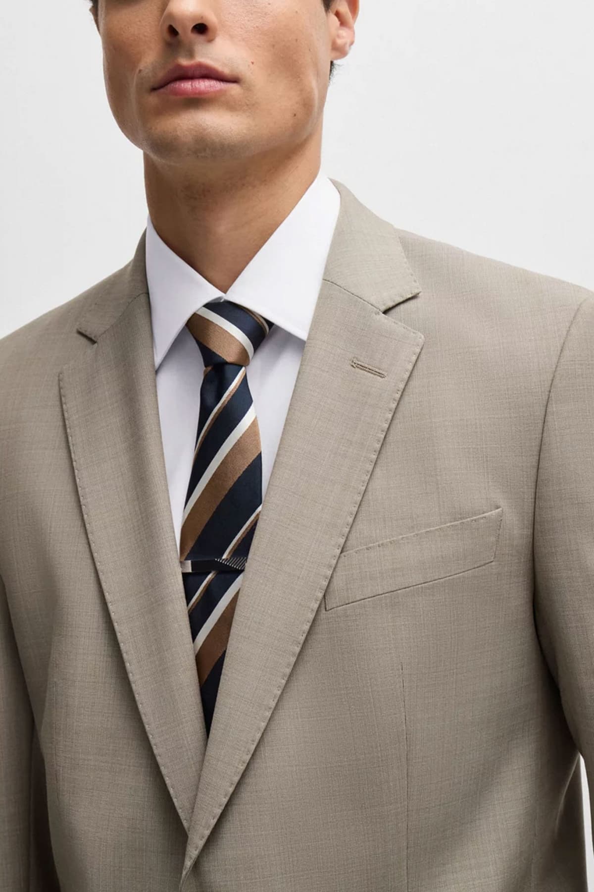 BOSS ΚΟΣΤΟΥΜΙ SLIM FIT H-HUGE-2PCS-224 ΜΠΕΖ