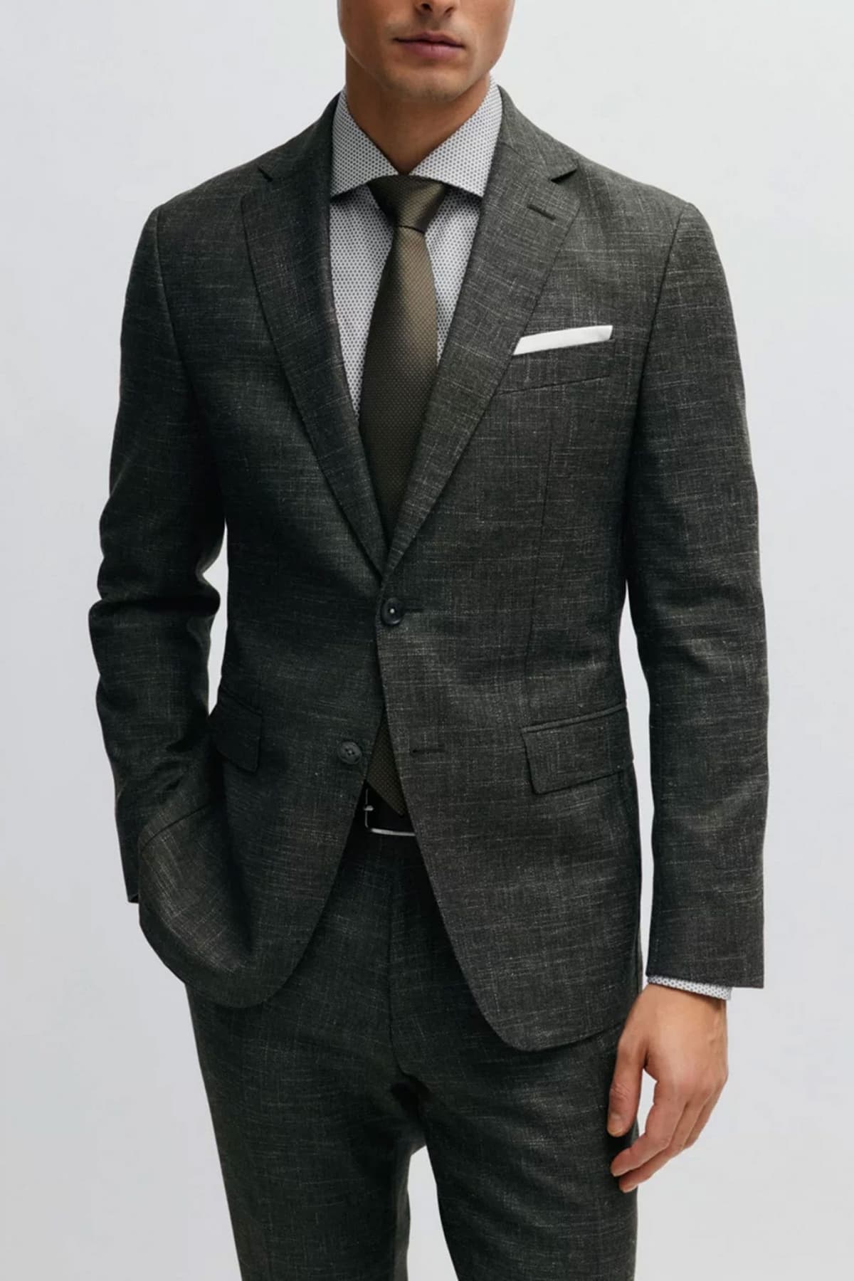 BOSS ΣΑΚΑΚΙ LANIFICIO TESSE BIELA STRETCH SLIM FIT H-HUTSON-233 ΧΑΚΙ