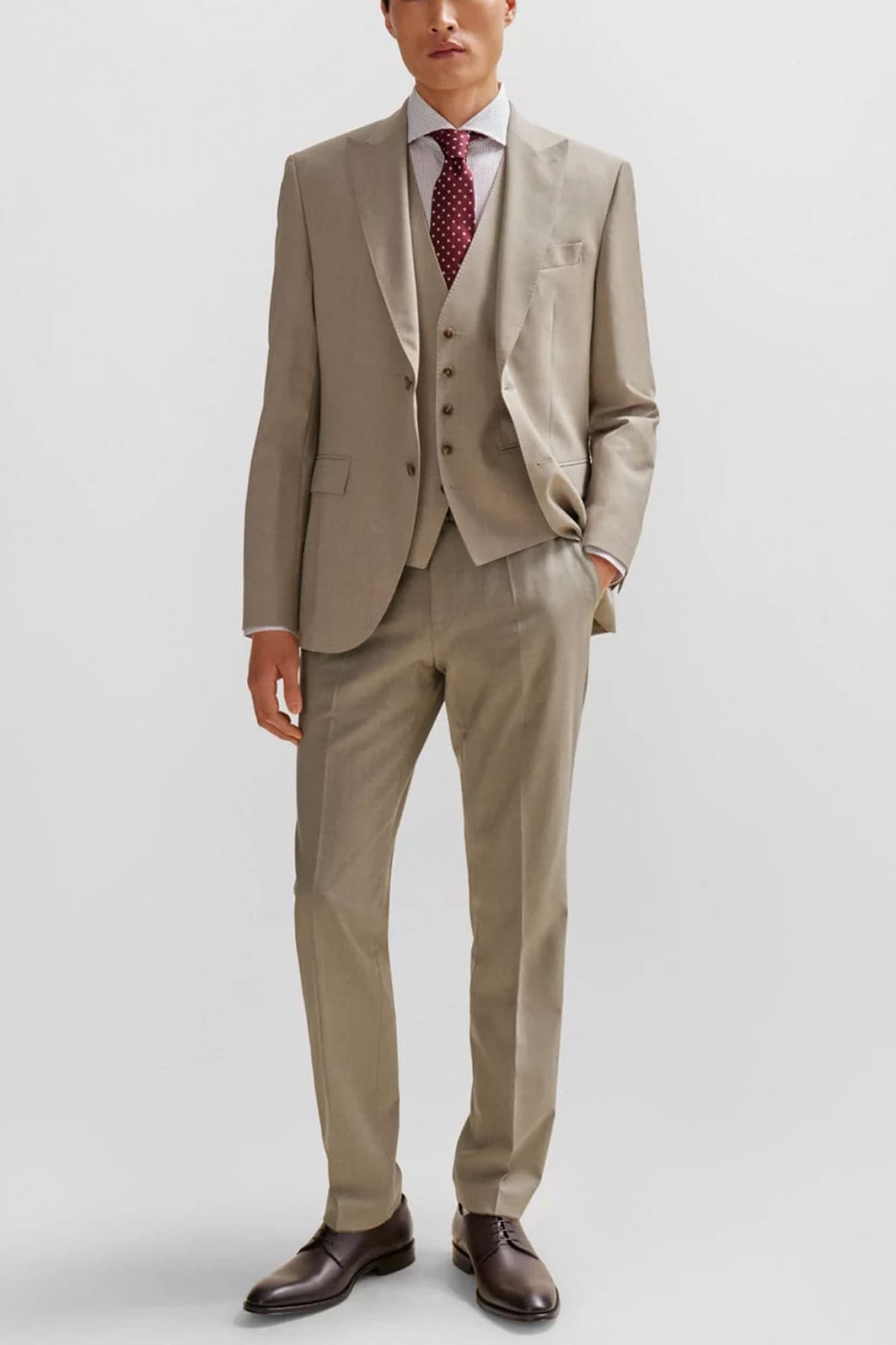 BOSS ΚΟΣΤΟΥΜΙ ΜΕ ΓΙΛΕΚΟ SUPER 120 BI-STRETCH GUABELLO 1815 H-JECKSON-3PCS-241 ΜΠΕΖ