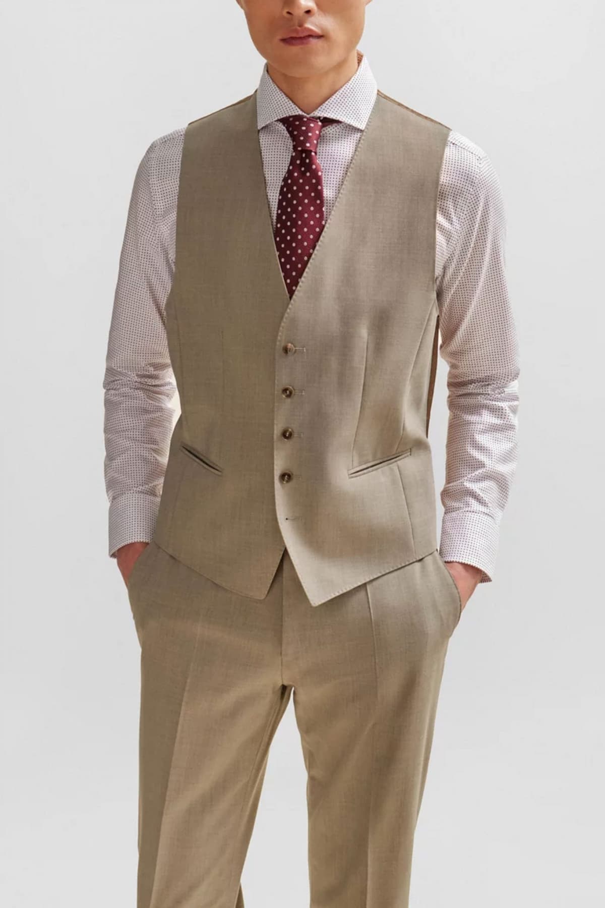 BOSS ΚΟΣΤΟΥΜΙ ΜΕ ΓΙΛΕΚΟ SUPER 120 BI-STRETCH GUABELLO 1815 H-JECKSON-3PCS-241 ΜΠΕΖ