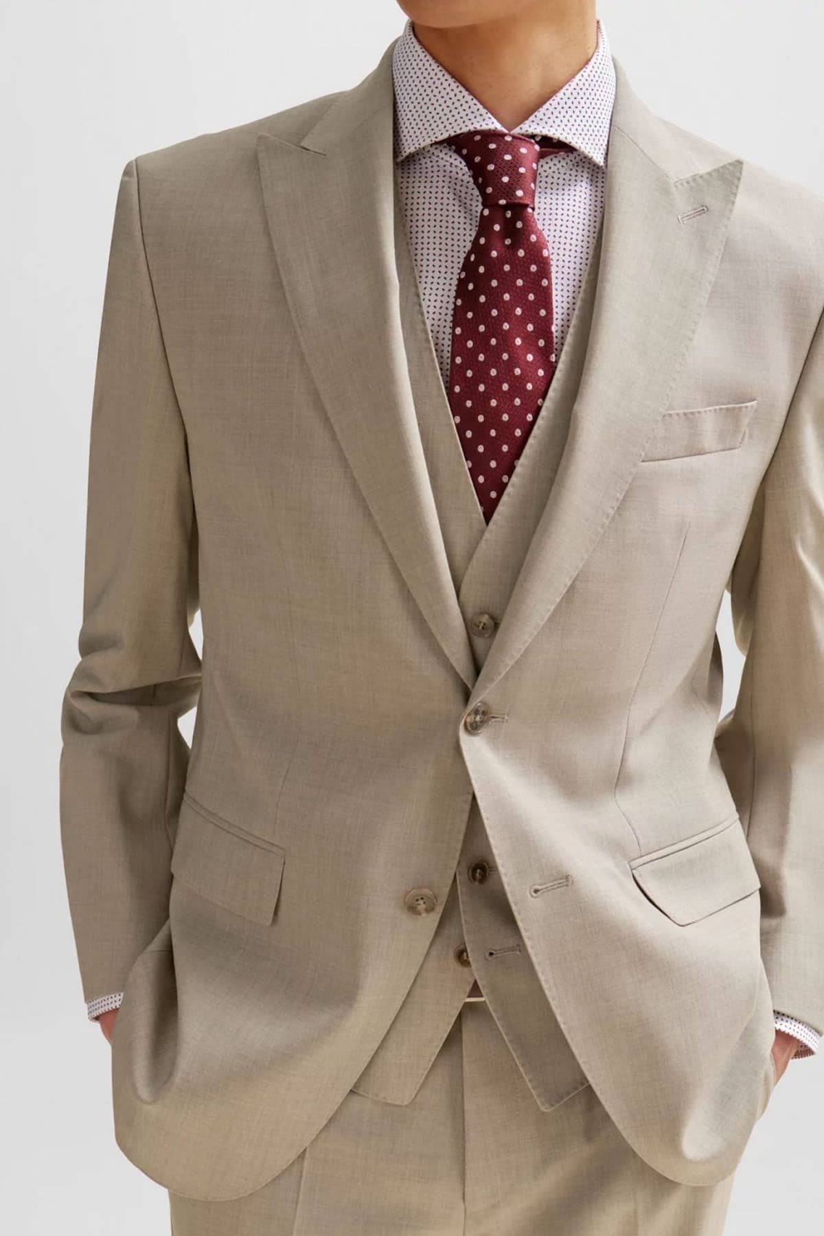 BOSS ΚΟΣΤΟΥΜΙ ΜΕ ΓΙΛΕΚΟ SUPER 120 BI-STRETCH GUABELLO 1815 H-JECKSON-3PCS-241 ΜΠΕΖ