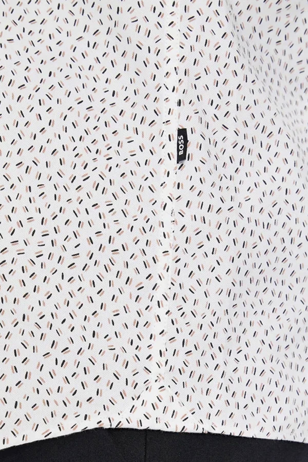 BOSS ΠΟΥΚΑΜΙΣΟ ΜΙΚΡΟΣΧΕΔΙΟ REGULAR FIT S-LIAM-KENTC1-233 ΛΕΥΚΟ-ΚΑΦΕ-ΜΑΥΡΟ
