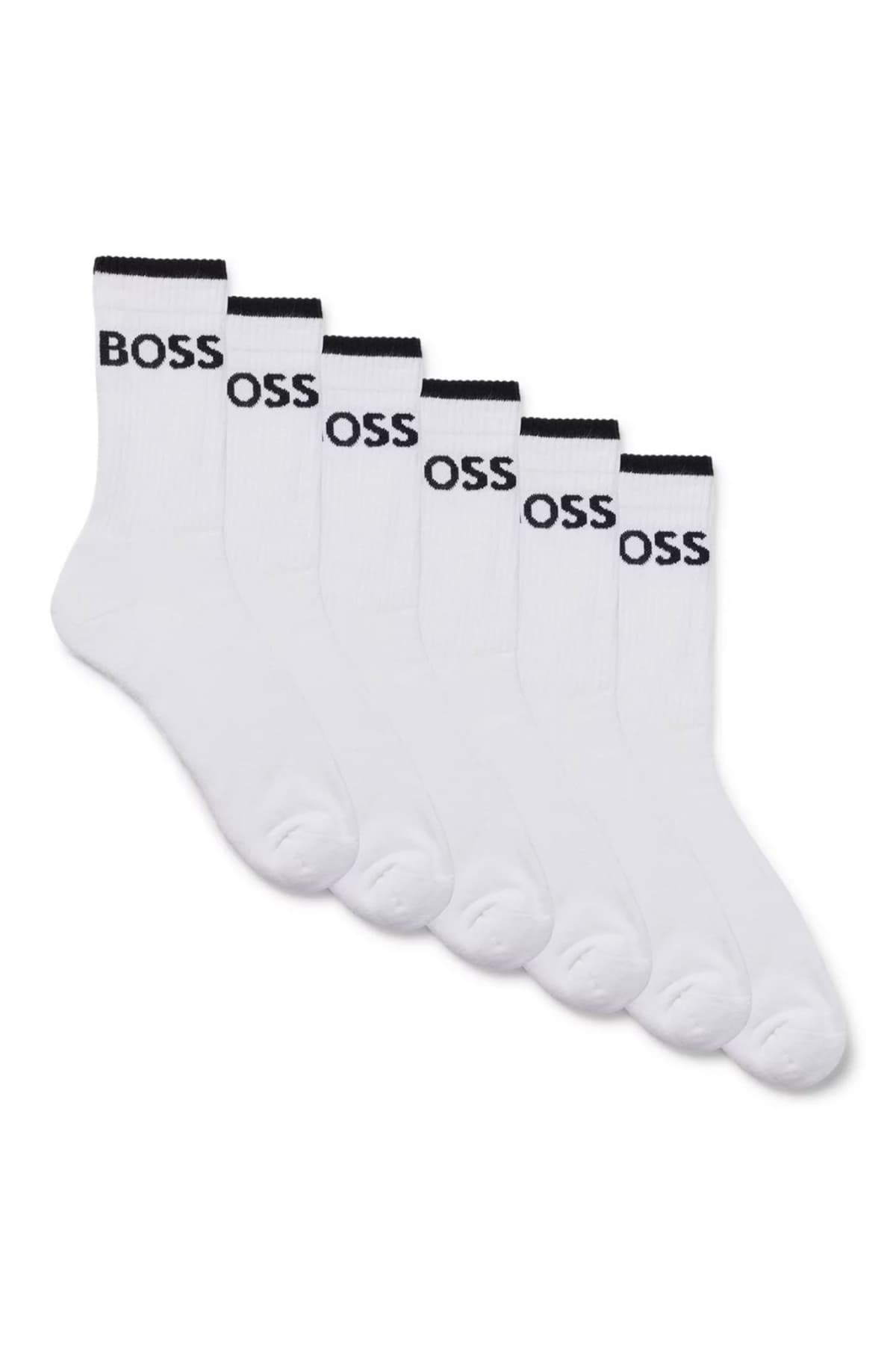 BOSS ΚΑΛΤΣΕΣ 6P OS STRIPE CC ΛΕΥΚΟ
