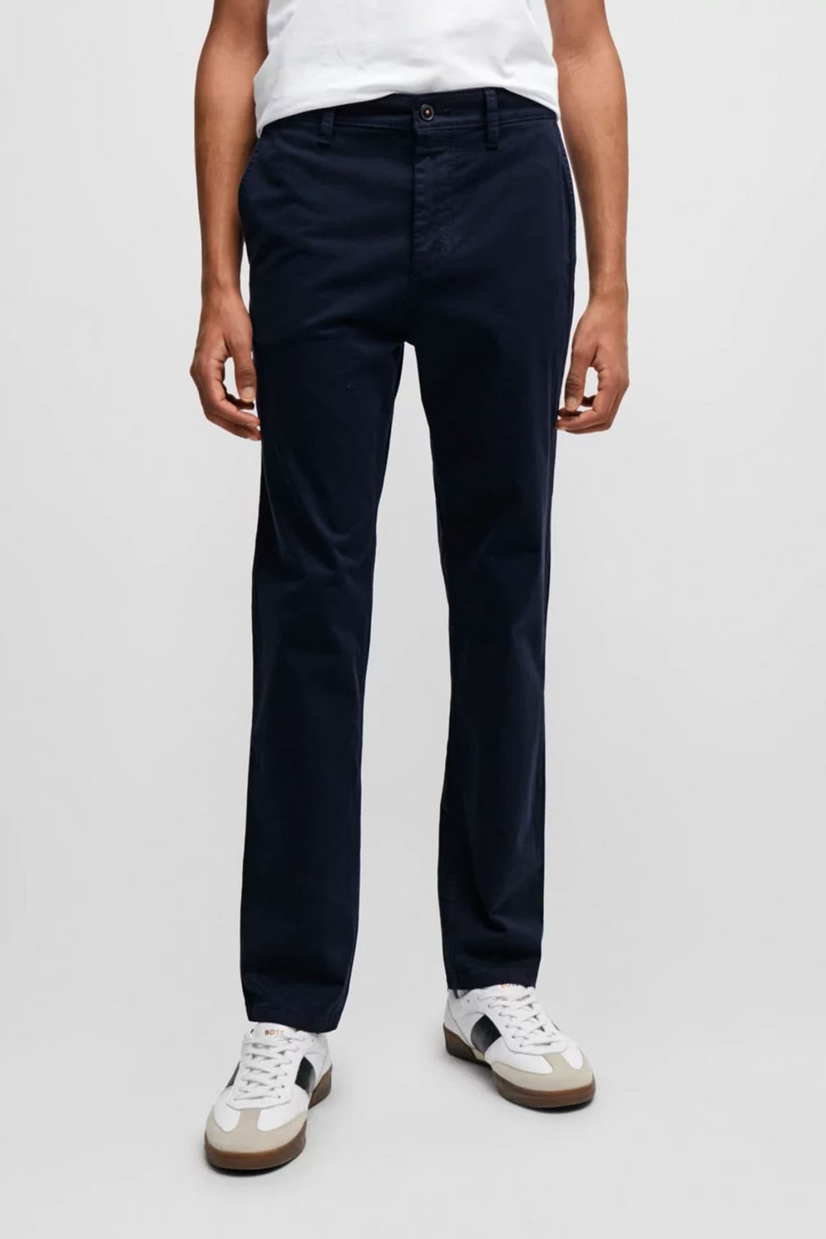 BOSS CASUAL ΠΑΝΤΕΛΟΝΙ CHINO TAPERED FIT ΣΚΟΥΡΟ ΜΠΛΕ