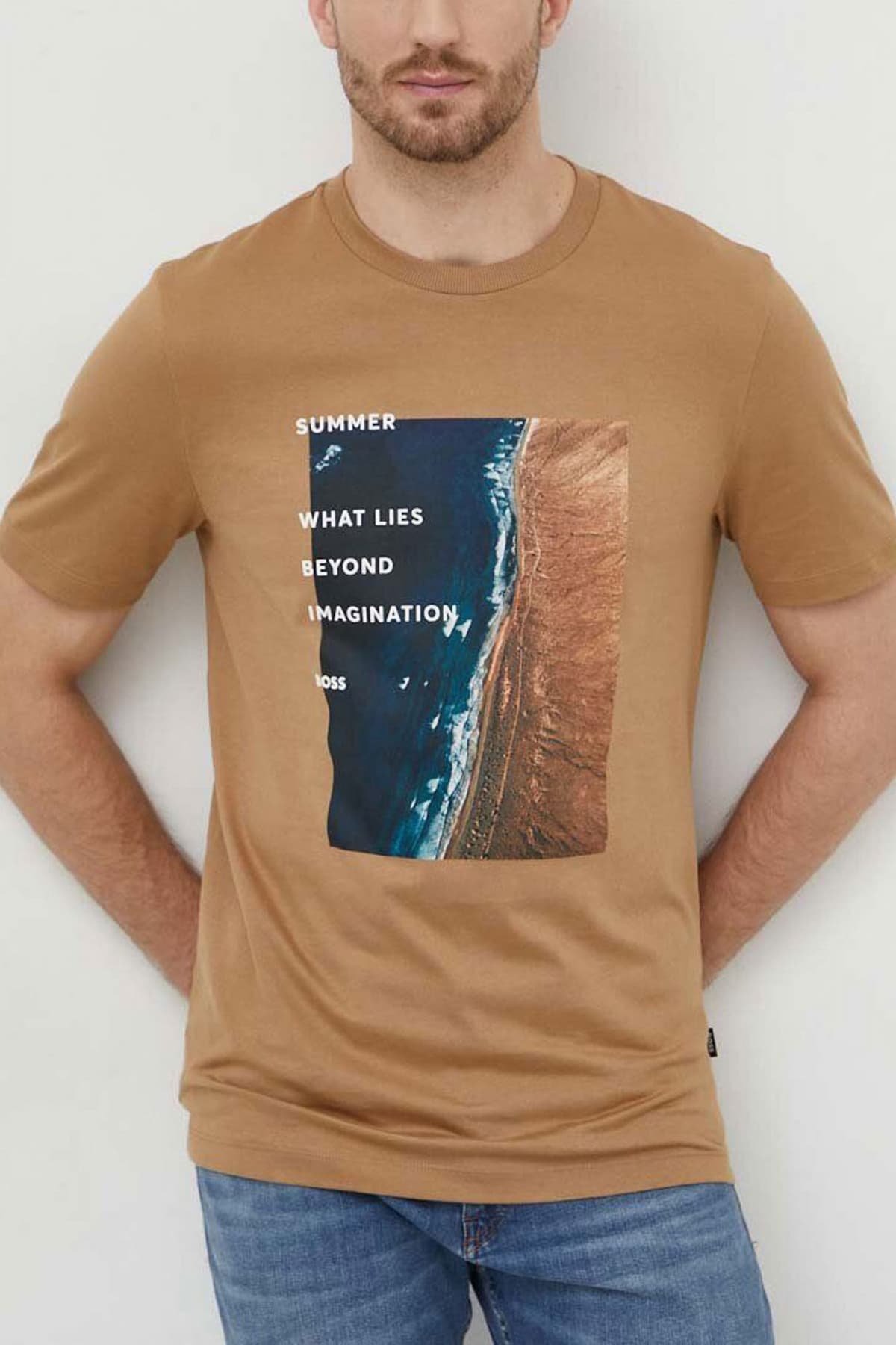 BOSS T-SHIRT JERSEY TIBURT 388 ΚΑΜΕΛ