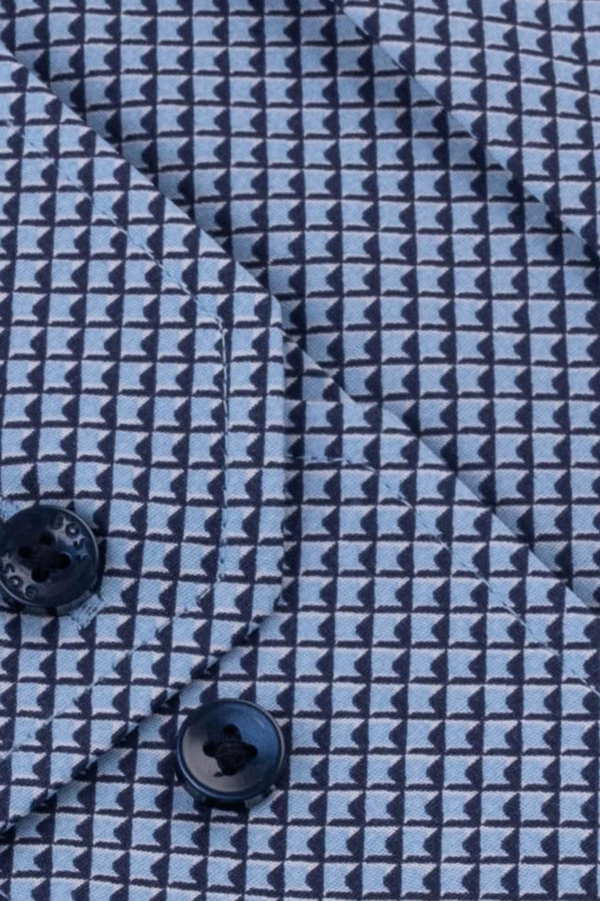 BOSS ΠΟΥΚΑΜΙΣΟ REGULAR FIT STRETCH ΜΙΚΡΟΣΧΕΔΙΟ H-JOE-KENT-C1-214 ΜΠΛΕ