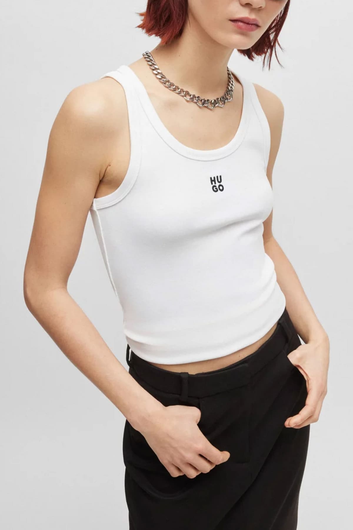 HUGO TOP DATAMIA LOGO ΛΕΥΚΟ