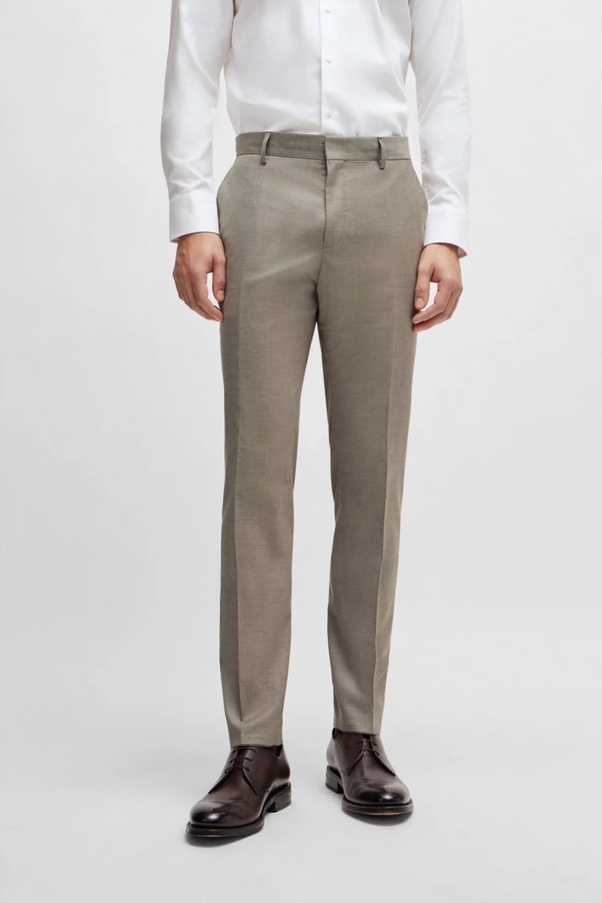 BOSS ΚΟΣΤΟΥΜΙ ΜΕ ΓΙΛΕΚΟ SLIM FIT H-HUGE-3PCS-232 LANIFICIO TESSE BIELLA STRETCH ΓΚΡΙ