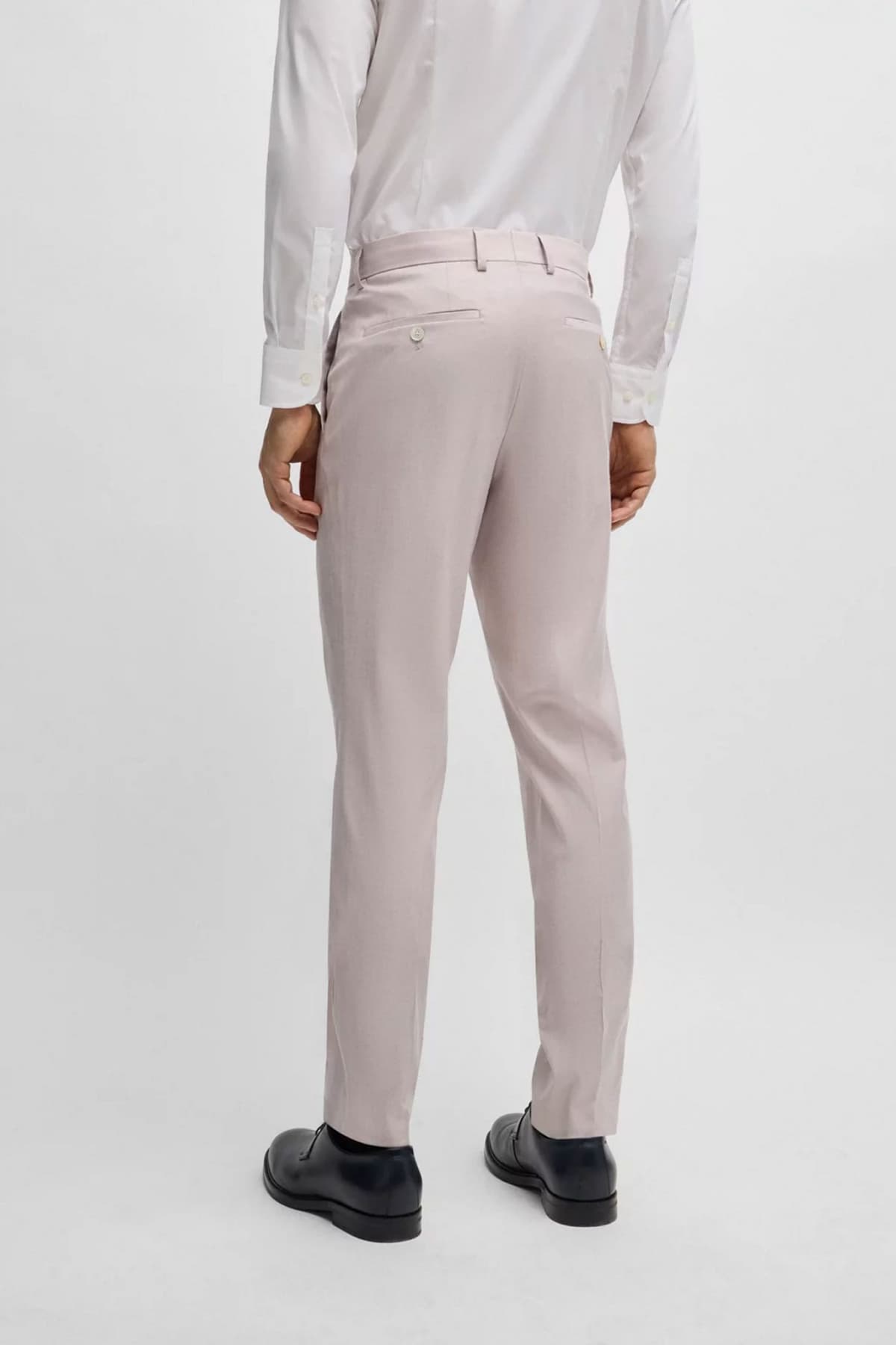 BOSS ΚΟΣΤΟΥΜΙ ΜΕ ΓΙΛΕΚΟ SLIM FIT H-HUGE-3PCS-232 LANIFICIO TESSE BIELLA STRETCH ΠΟΥΔΡΑ