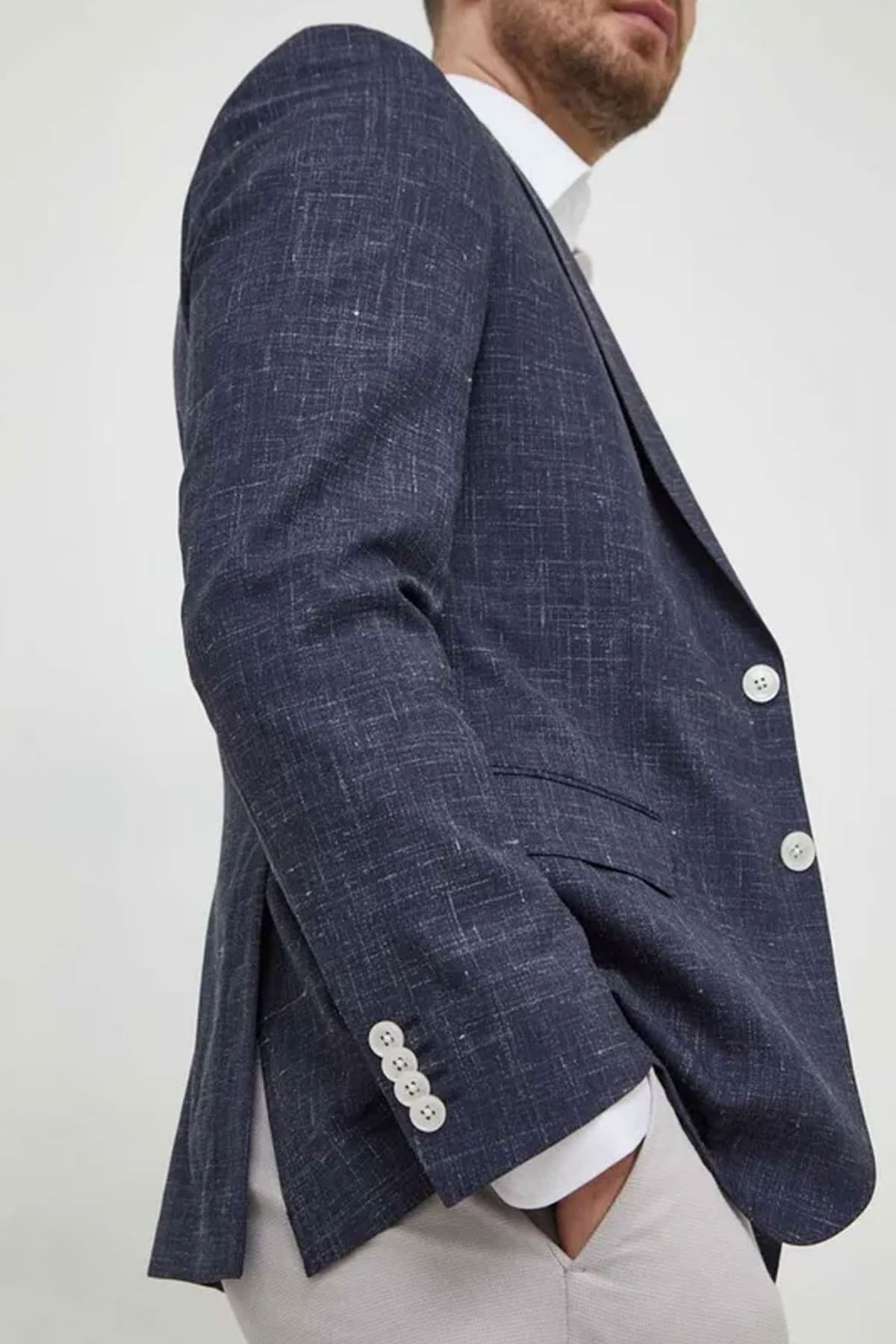 BOSS ΣΑΚΑΚΙ H-HANRY-233 SLIM FIT STRETCH MARGOTTO ΜΠΛΕ