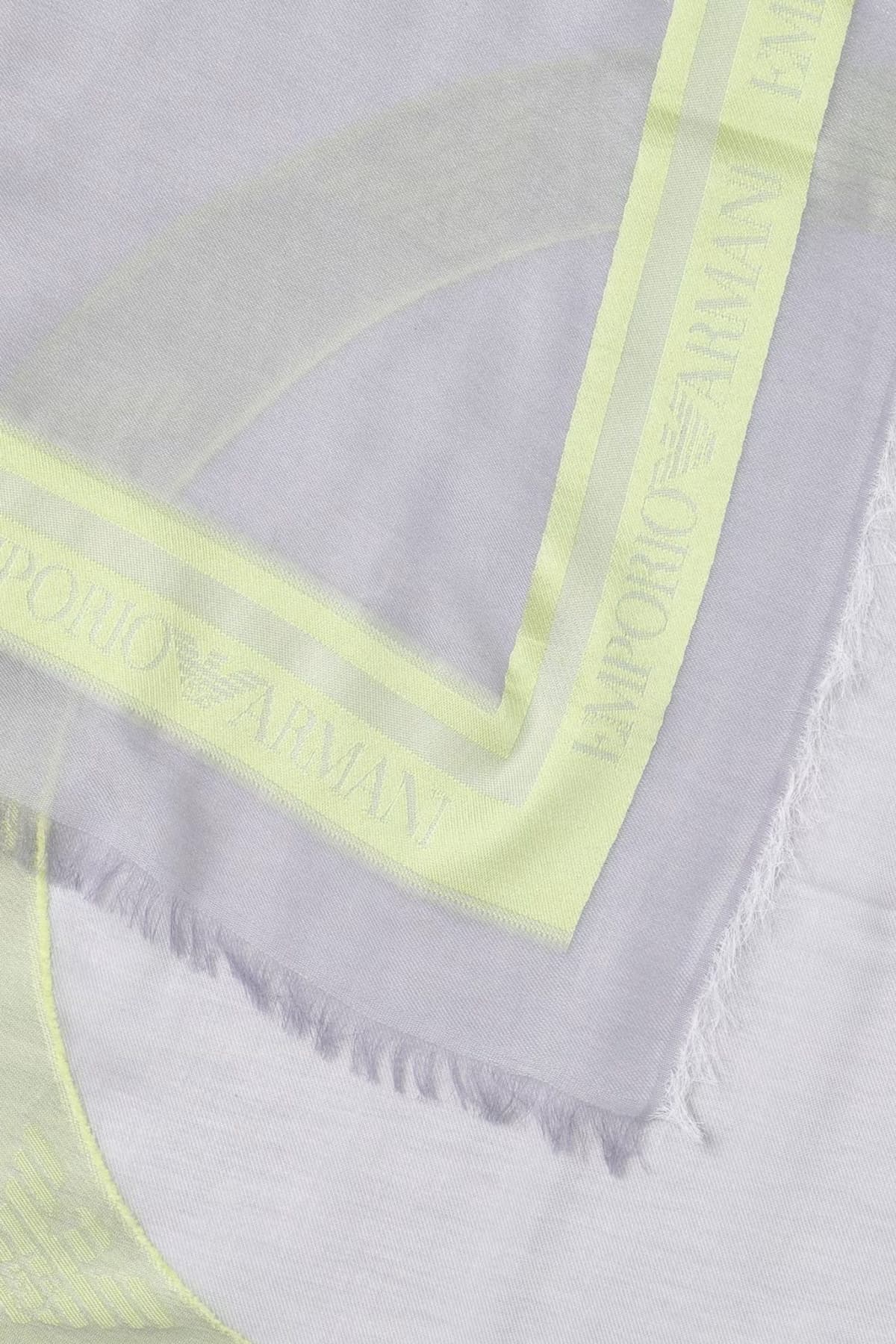 EMPORIO ARMANI ΦΟΥΛΑΡΙ LOGO ΓΚΡΙ/ΚΙΤΡΙΝΟ