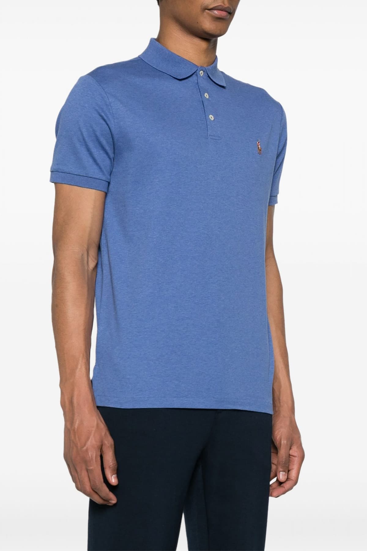 RALPH LAUREN POLO CUSTOM SLIM FIT LOGO ΡΑΦ ΜΠΛΕ