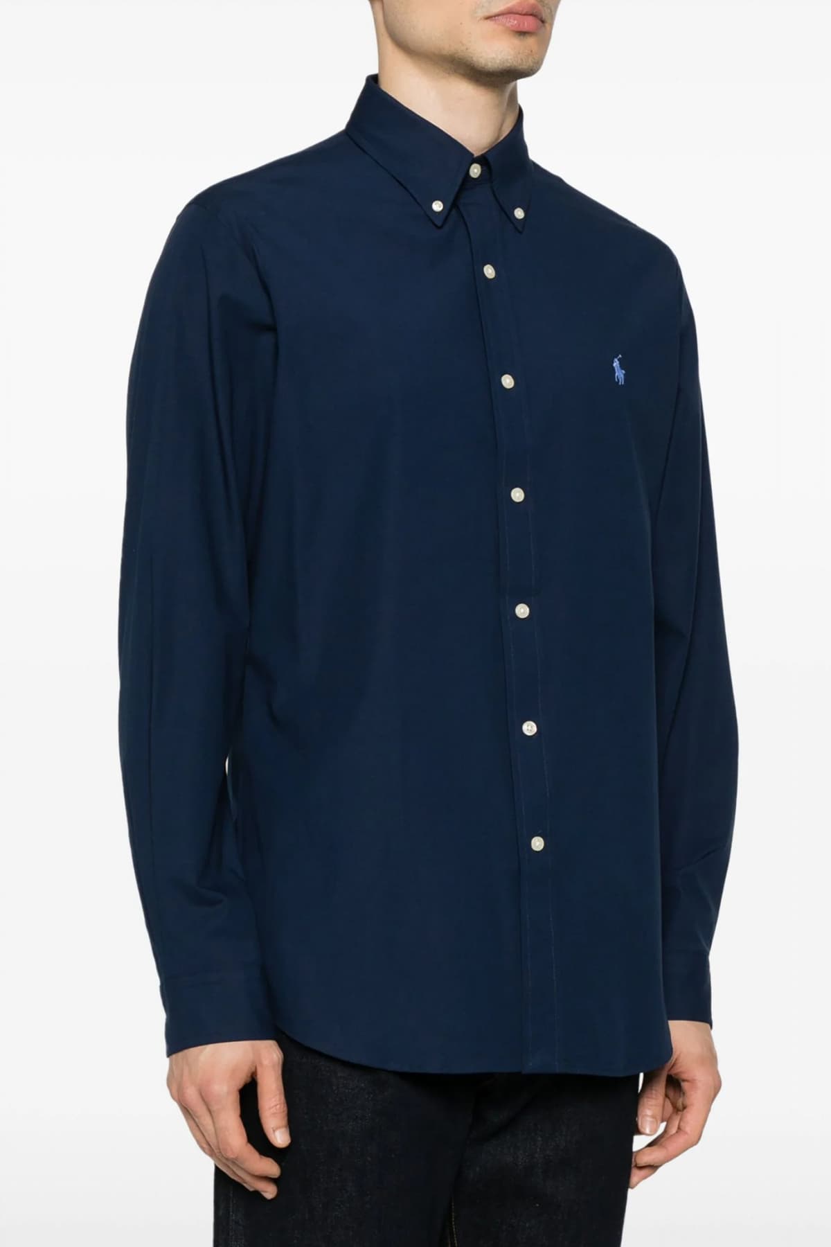 RALPH LAUREN ΠΟΥΚΑΜΙΣΟ BUTTON DOWN PINPOINT OXFORD CUSTOM FIT STRETCH ΜΠΛΕ