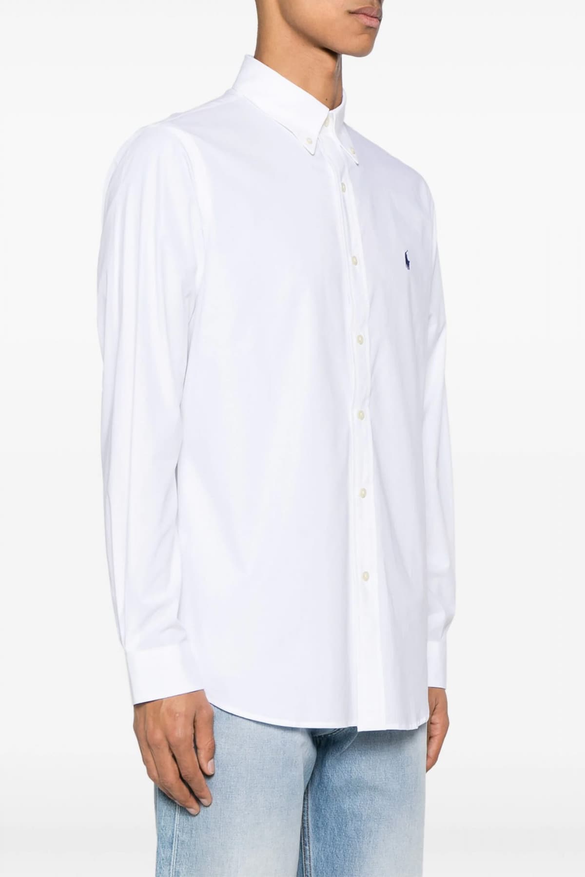 RALPH LAUREN ΠΟΥΚΑΜΙΣΟ BUTTON DOWN CUSTOM FIT STRETCH ΛΕΥΚΟ