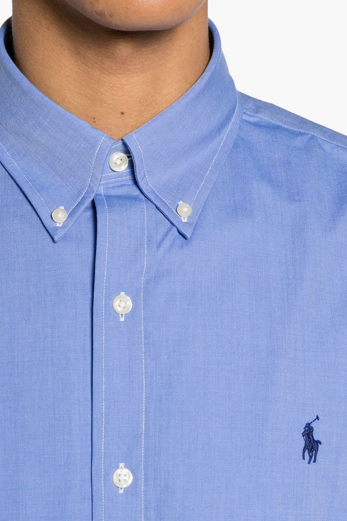 RALPH LAUREN ΠΟΥΚΑΜΙΣΟ BUTTON DOWN CUSTOM FIT ΣΙΕΛ