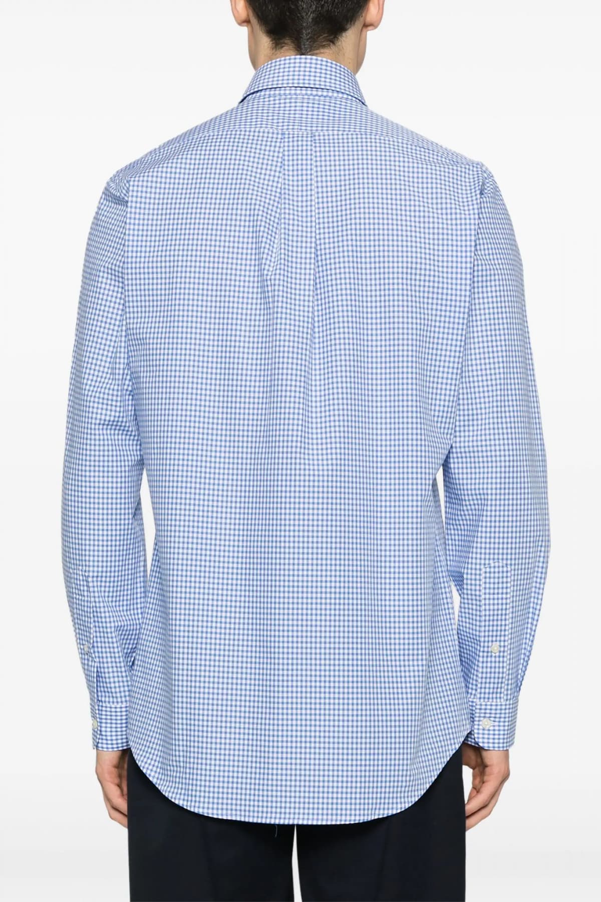 RALPH LAUREN ΠΟΥΚΑΜΙΣΟ ΚΑΡΩ BUTTON DOWN CUSTOM FIT ΣΙΕΛ-ΛΕΥΚΟ