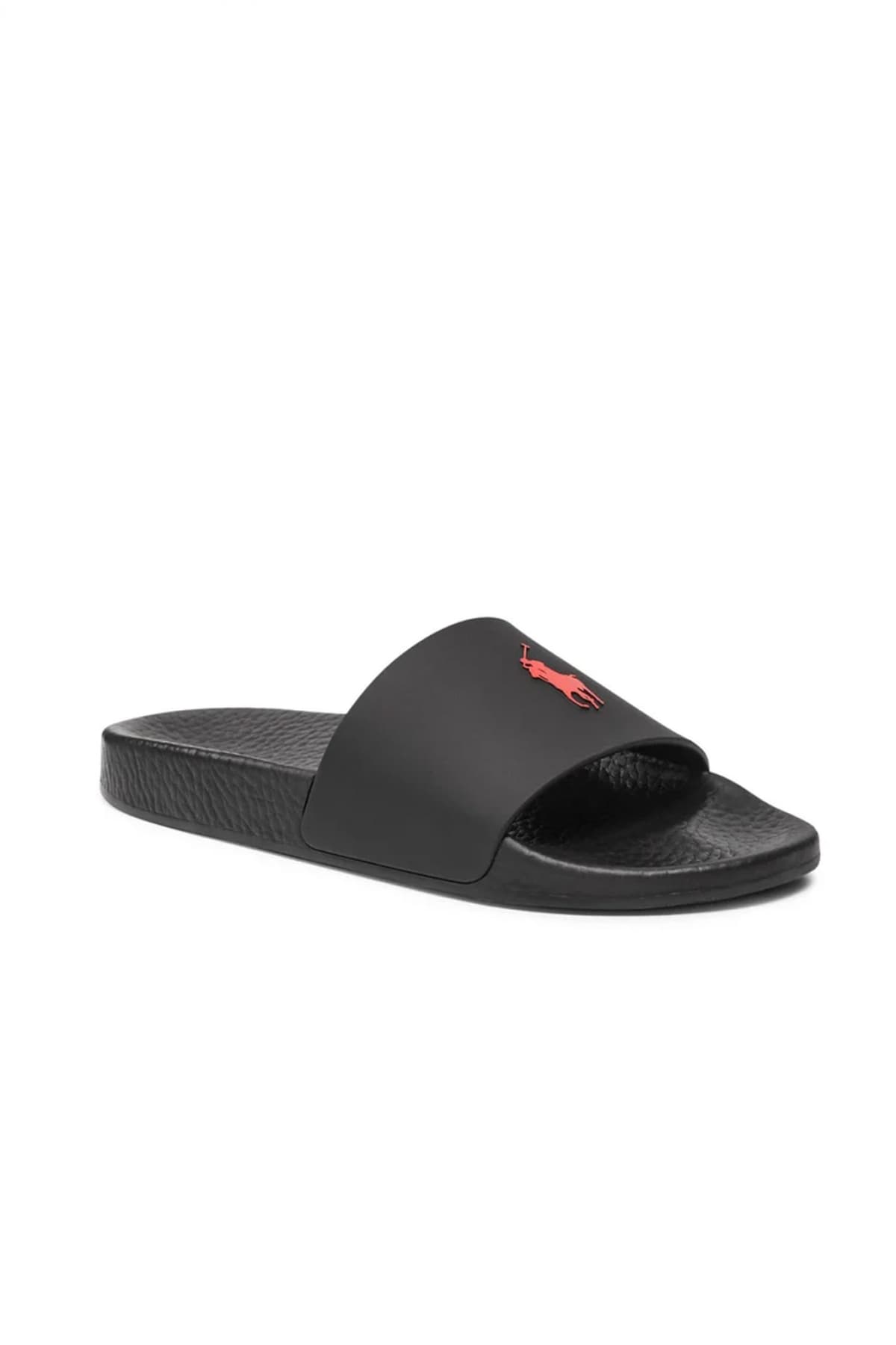 RALPH LAUREN ΠΑΠΟΥΤΣΙΑ ΠΑΝΤΟΦΛΑ POLO SLIDE -SN-SLI ΜΑΥΡΟ-ΚΟΚΚΙΝΟ