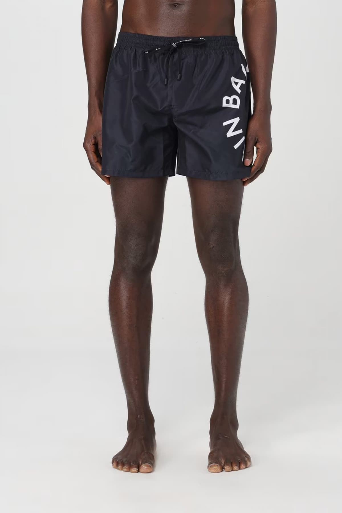 BALMAIN ΜΑΓΙΩ SHORTS LOGO FLUO ΜΑΥΡΟ-ΛΕΥΚΟ