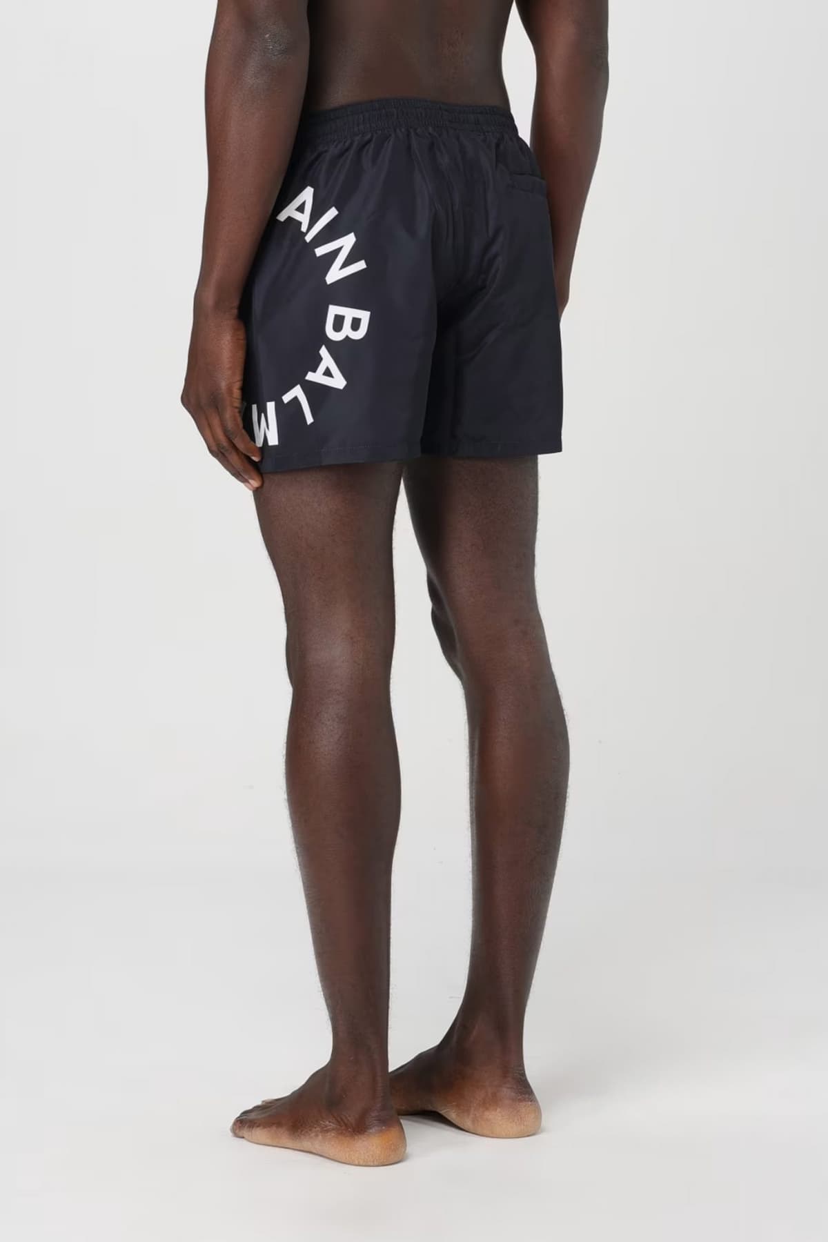 BALMAIN ΜΑΓΙΩ SHORTS LOGO FLUO ΜΑΥΡΟ-ΛΕΥΚΟ